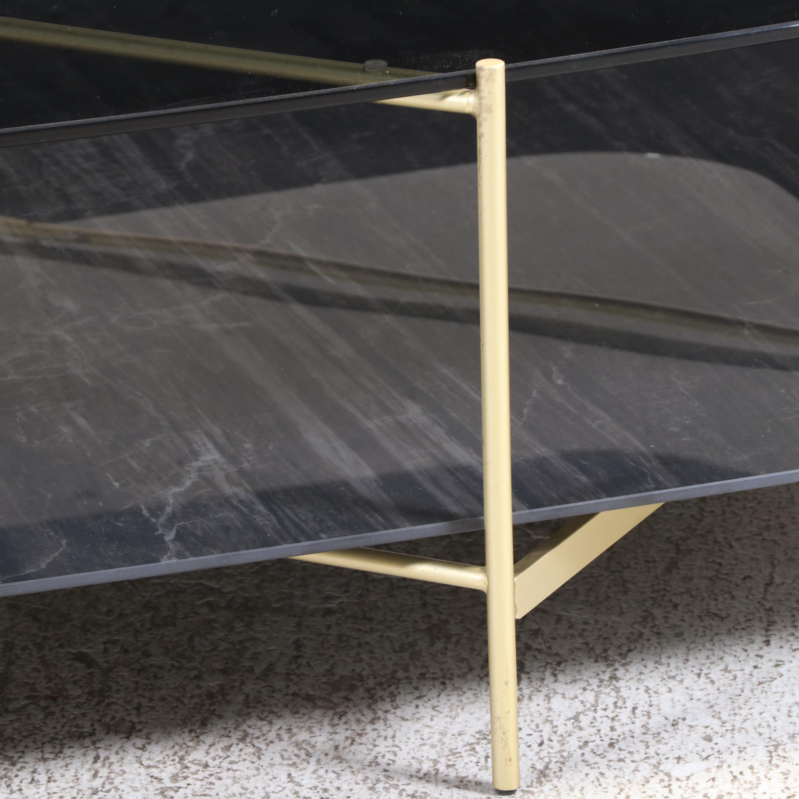 Ligne Roset Clyde Glass and Steel Low Coffee Table