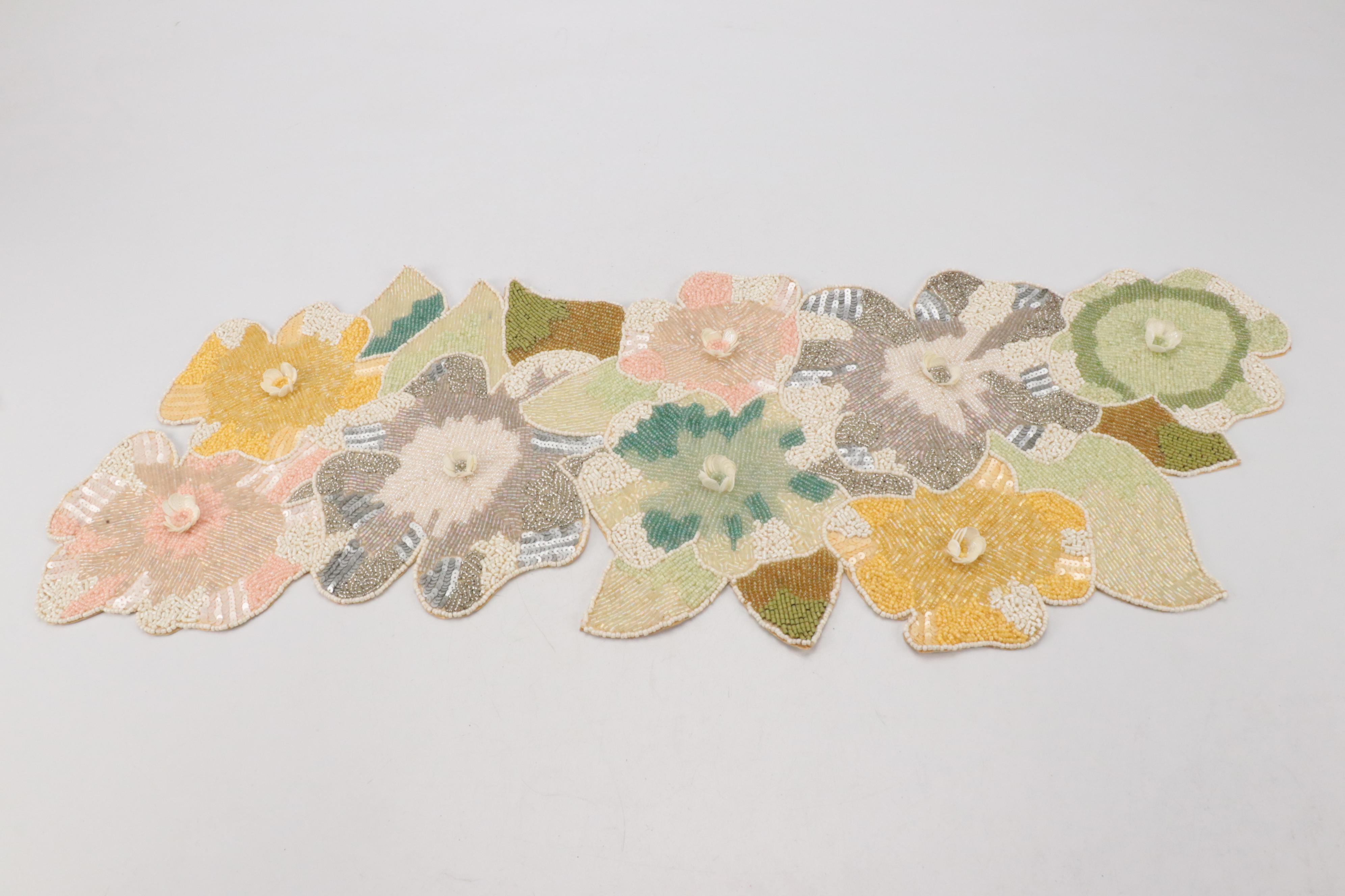 Pier 1 and Other Beaded Butterfly, Fruit, and Floral Table Runners EBTH