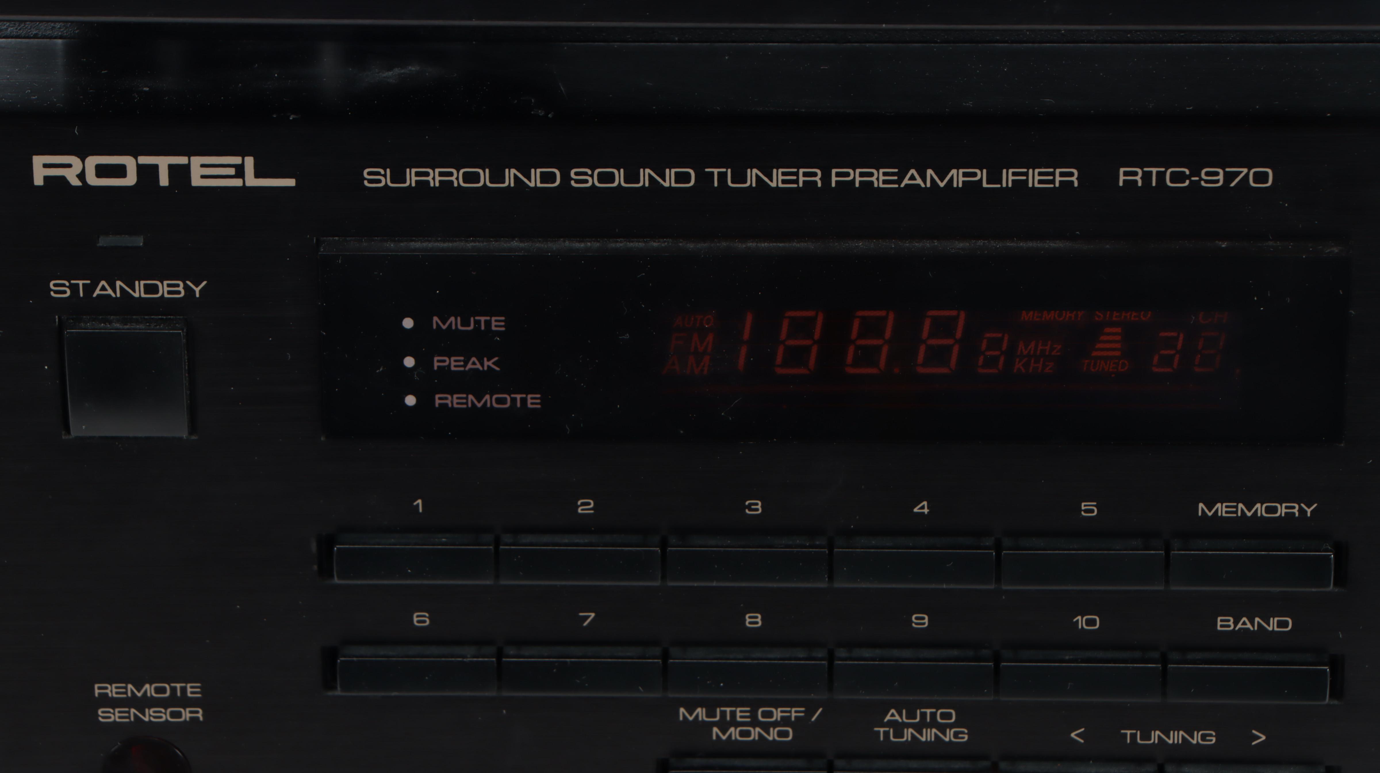 Denon Stereo Power Amp with Rotel Tuner Preamplifier and CD Player