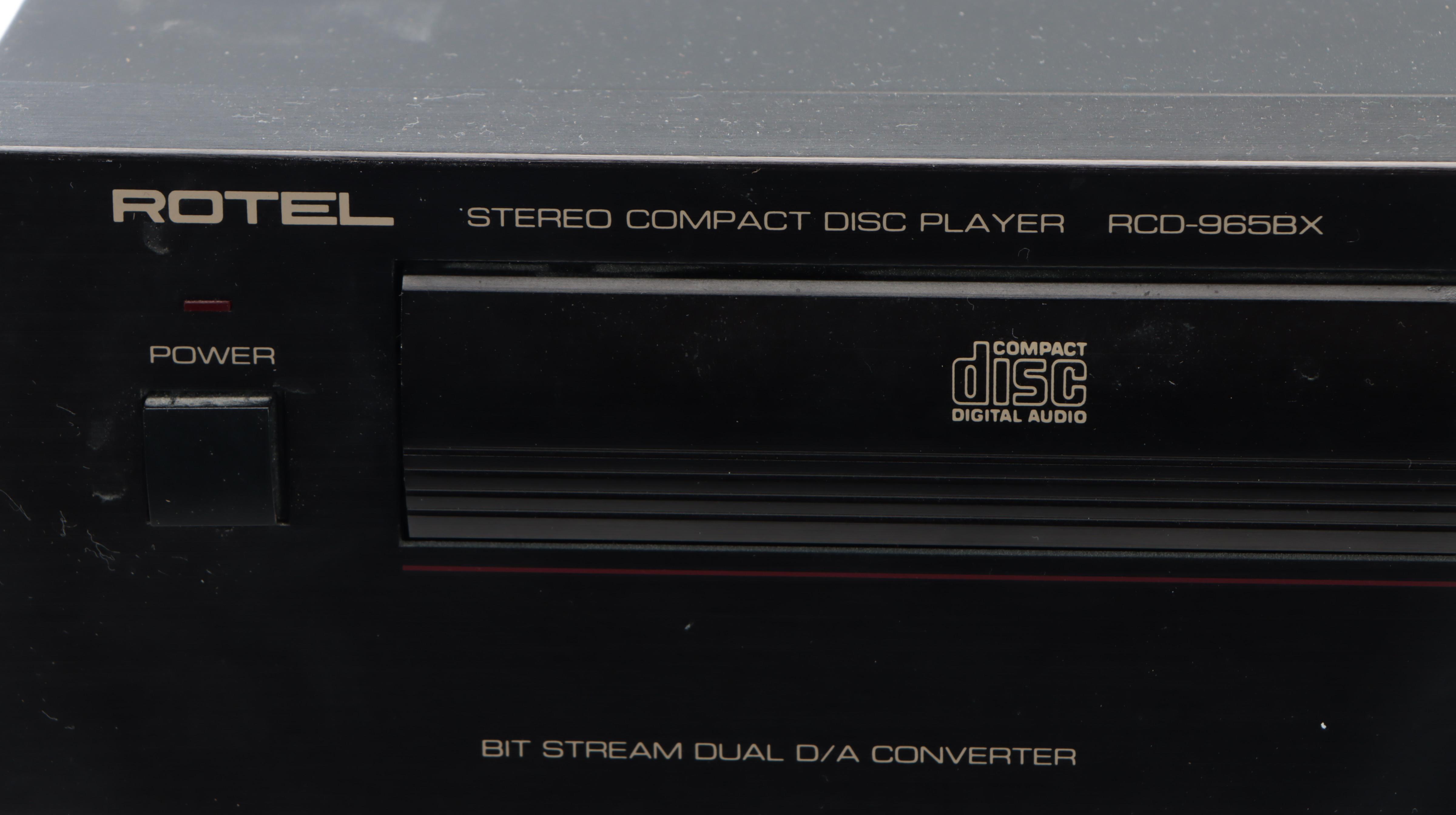 Denon Stereo Power Amp with Rotel Tuner Preamplifier and CD Player