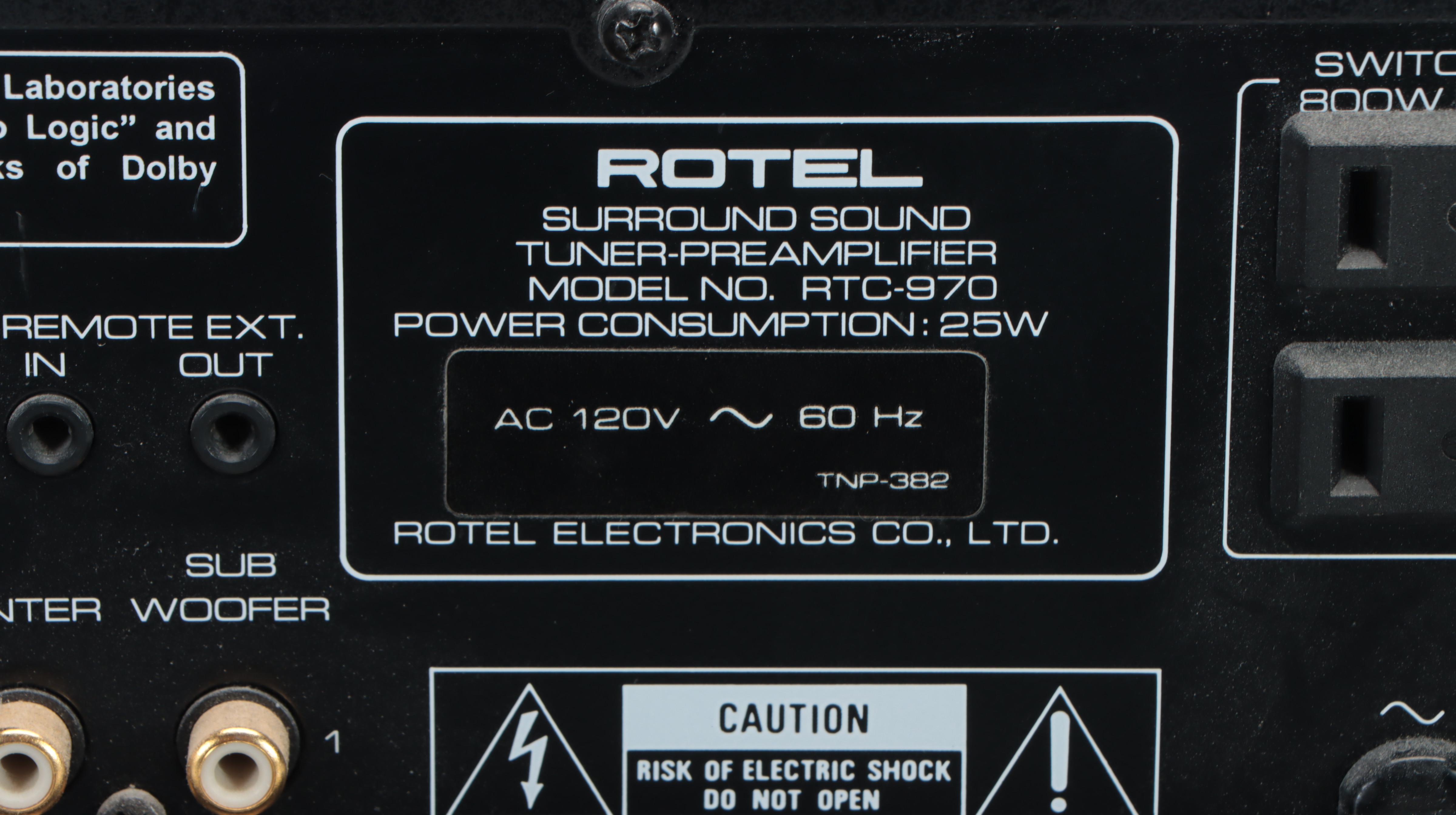 Denon Stereo Power Amp with Rotel Tuner Preamplifier and CD Player