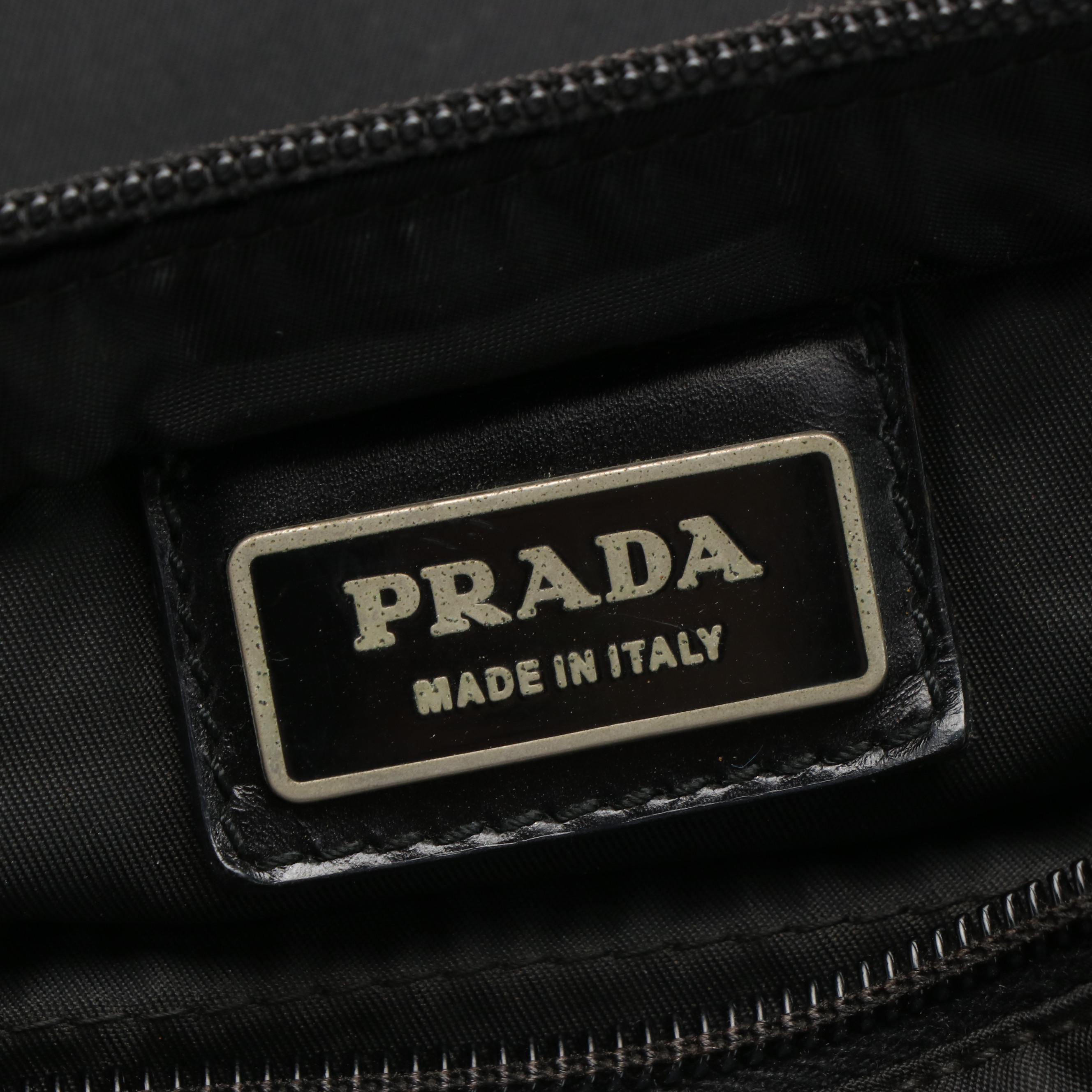 Prada Triangular Logo Tessuto Black Nylon Messenger Bag