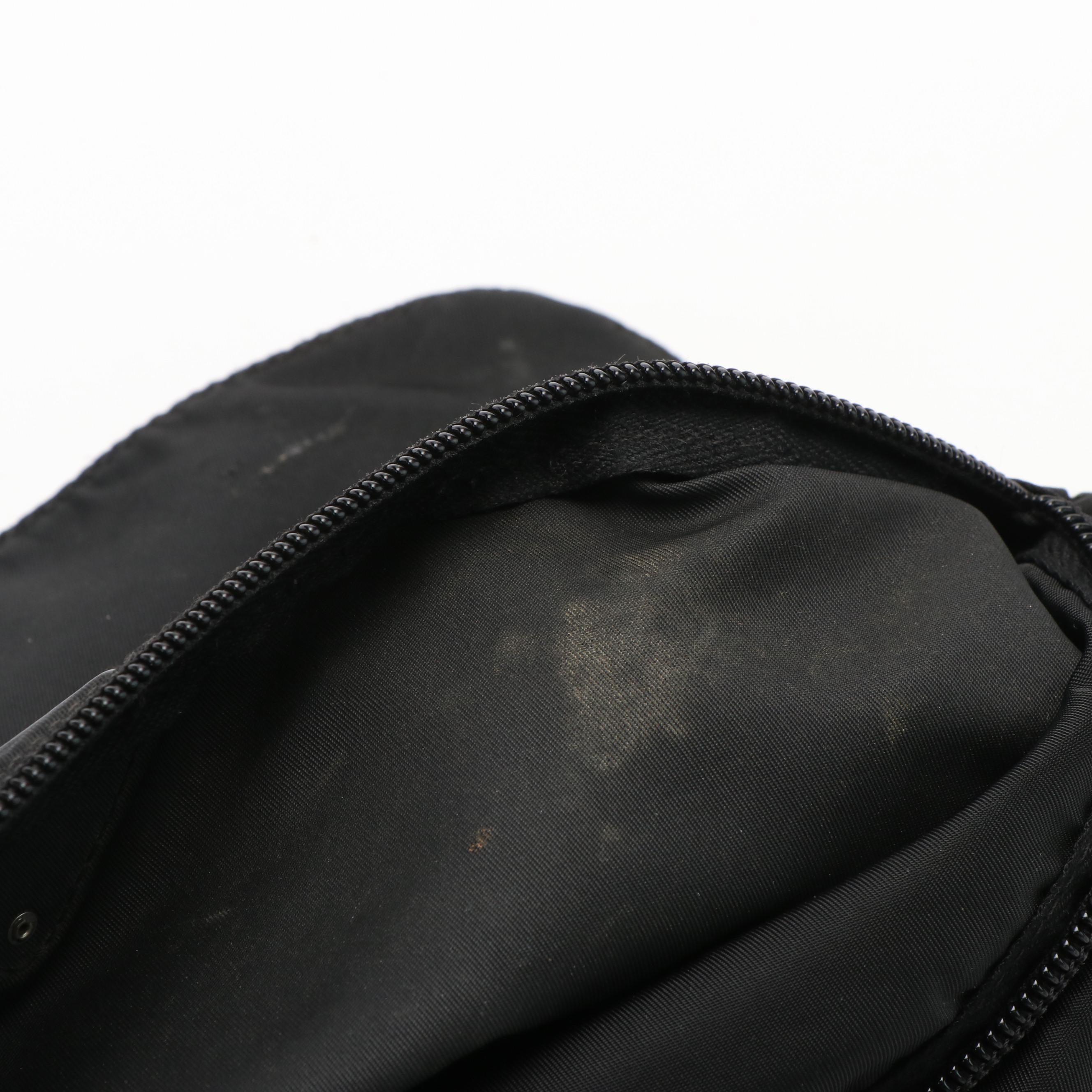 Prada Triangular Logo Tessuto Black Nylon Messenger Bag