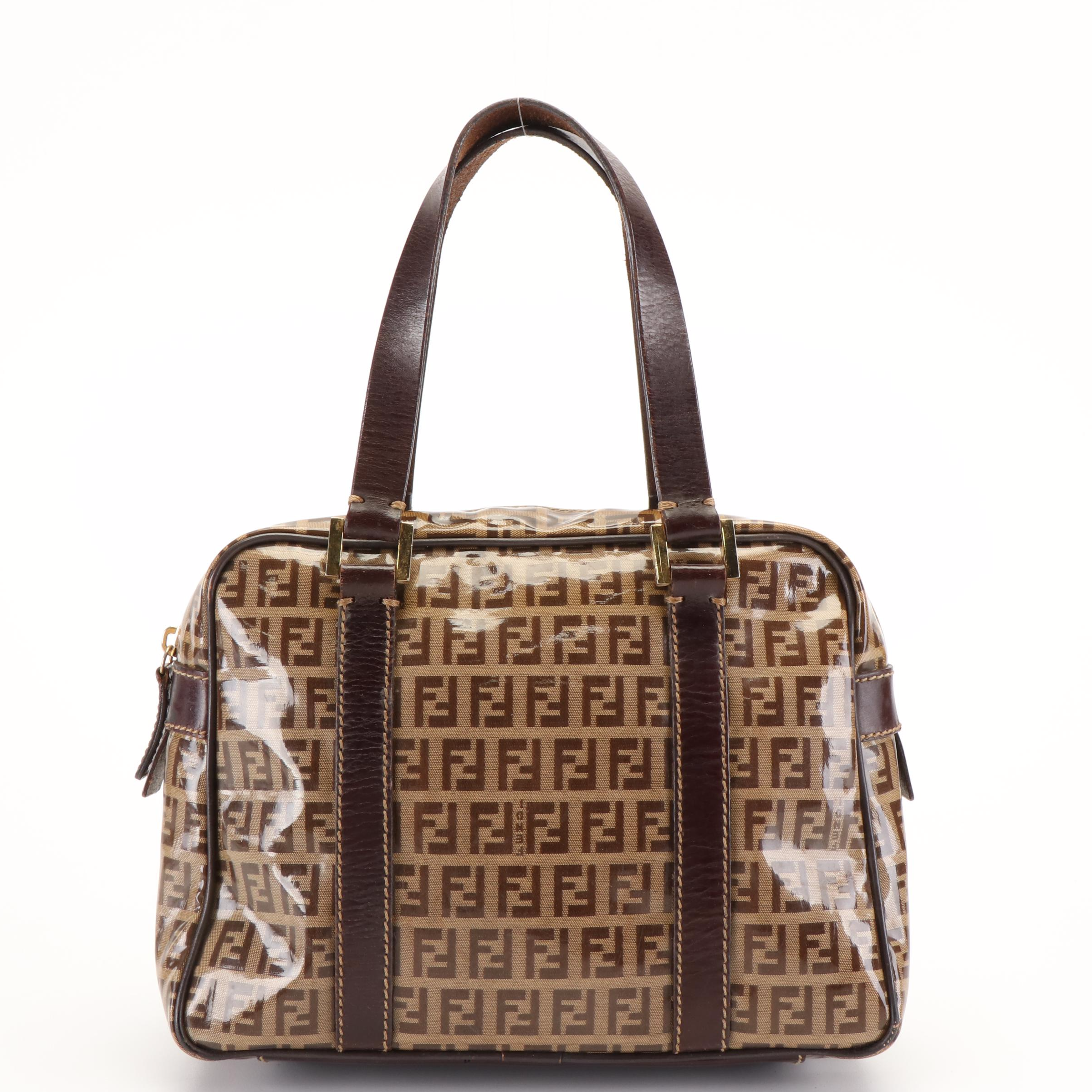 Fendi Zucca FF Monogram Hand Bag in Coated Canvas