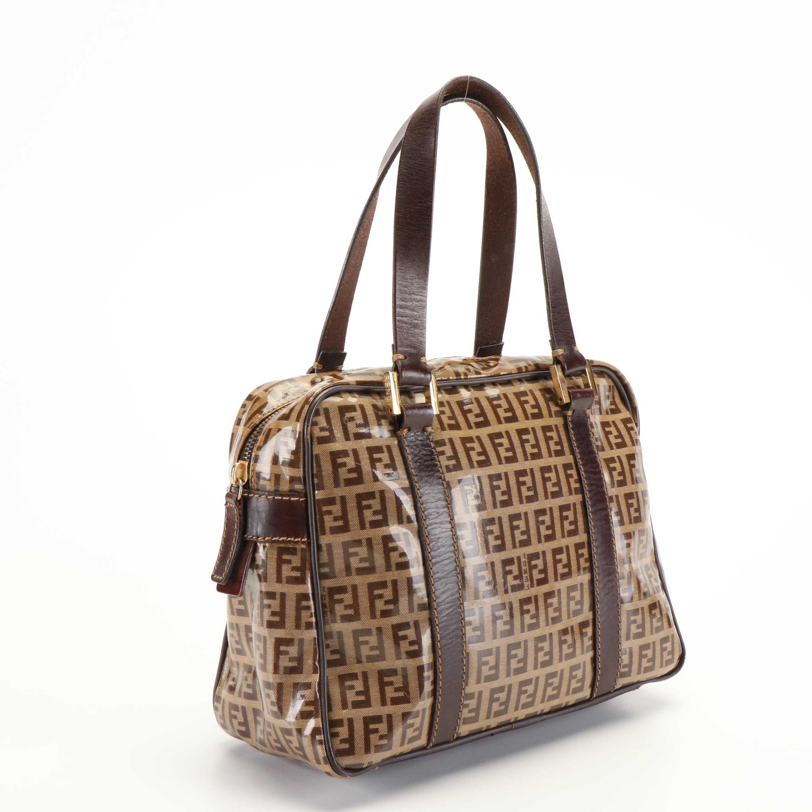 Fendi Zucca FF Monogram Hand Bag in Coated Canvas