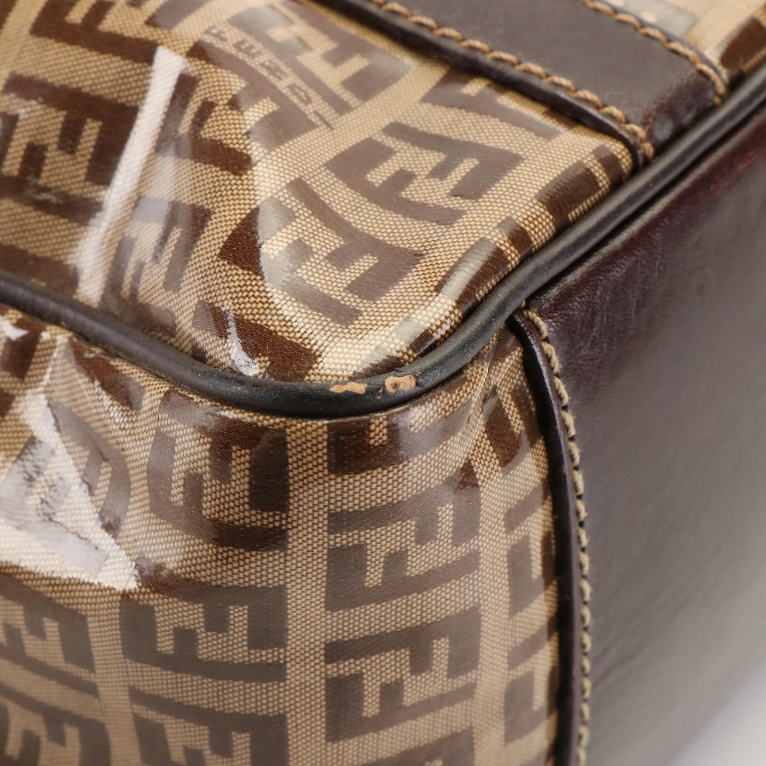 Fendi Zucca FF Monogram Hand Bag in Coated Canvas