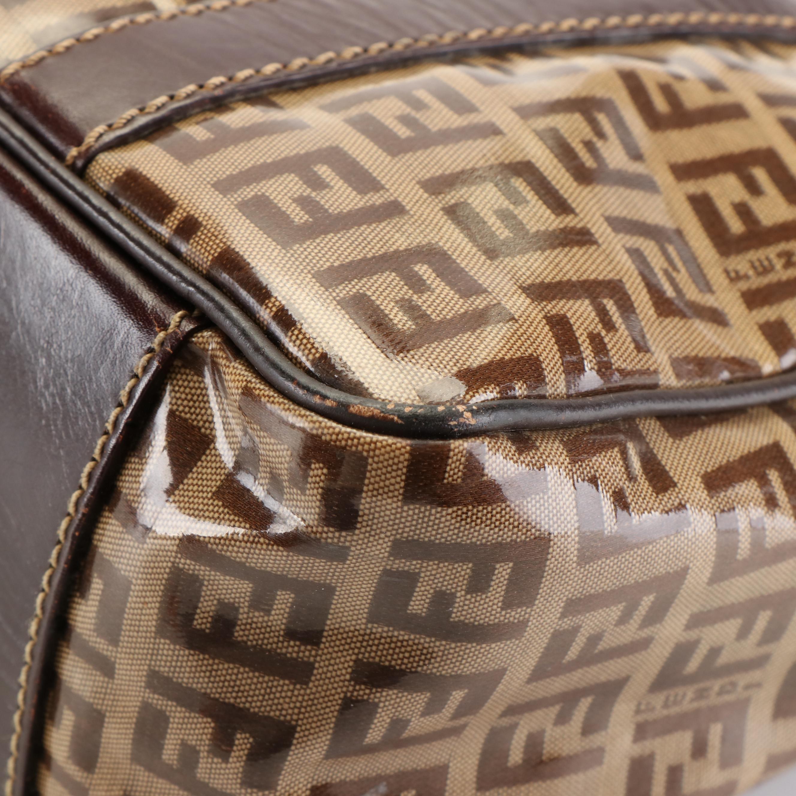 Fendi Zucca FF Monogram Hand Bag in Coated Canvas