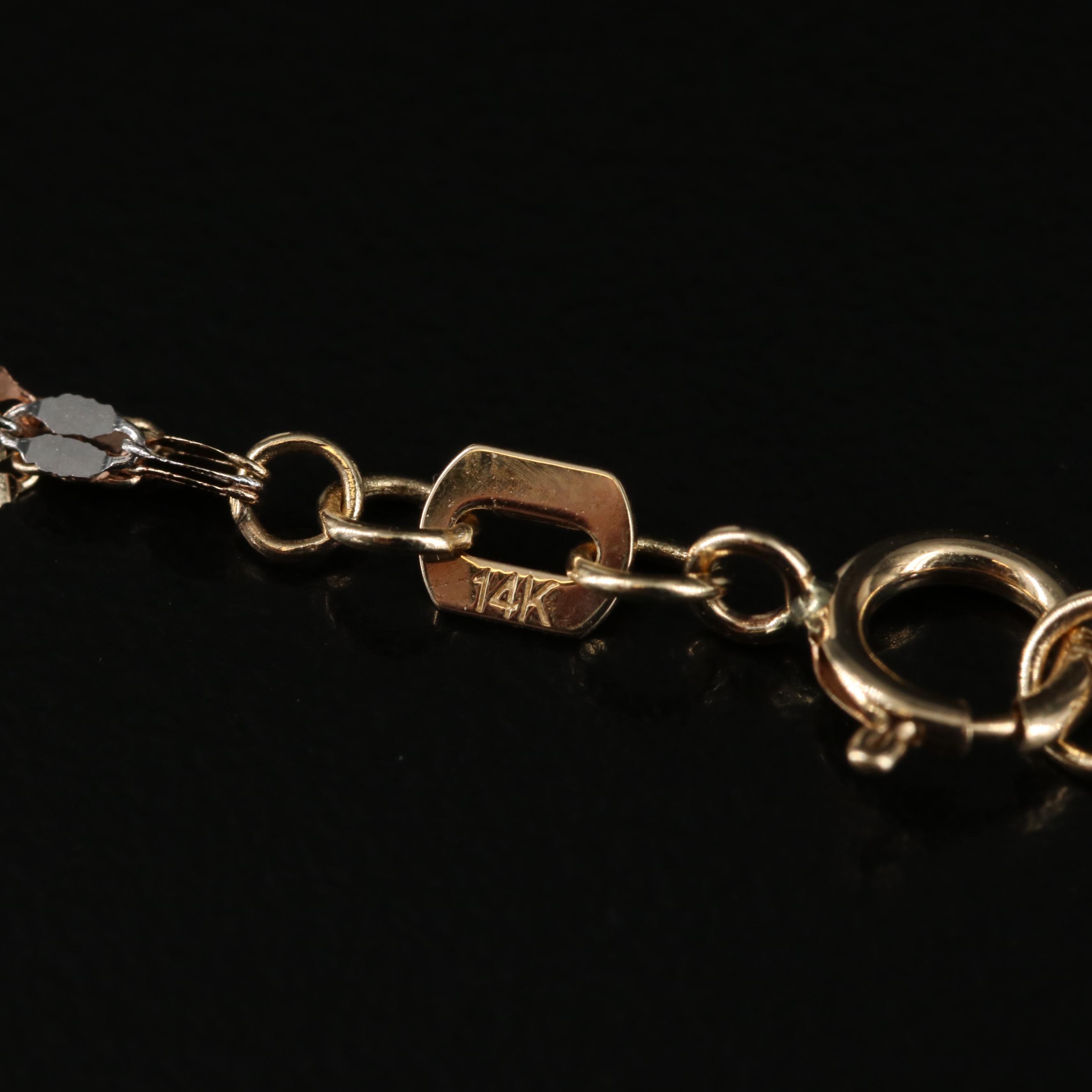 14K Tri-Color Triple-Strand Necklace