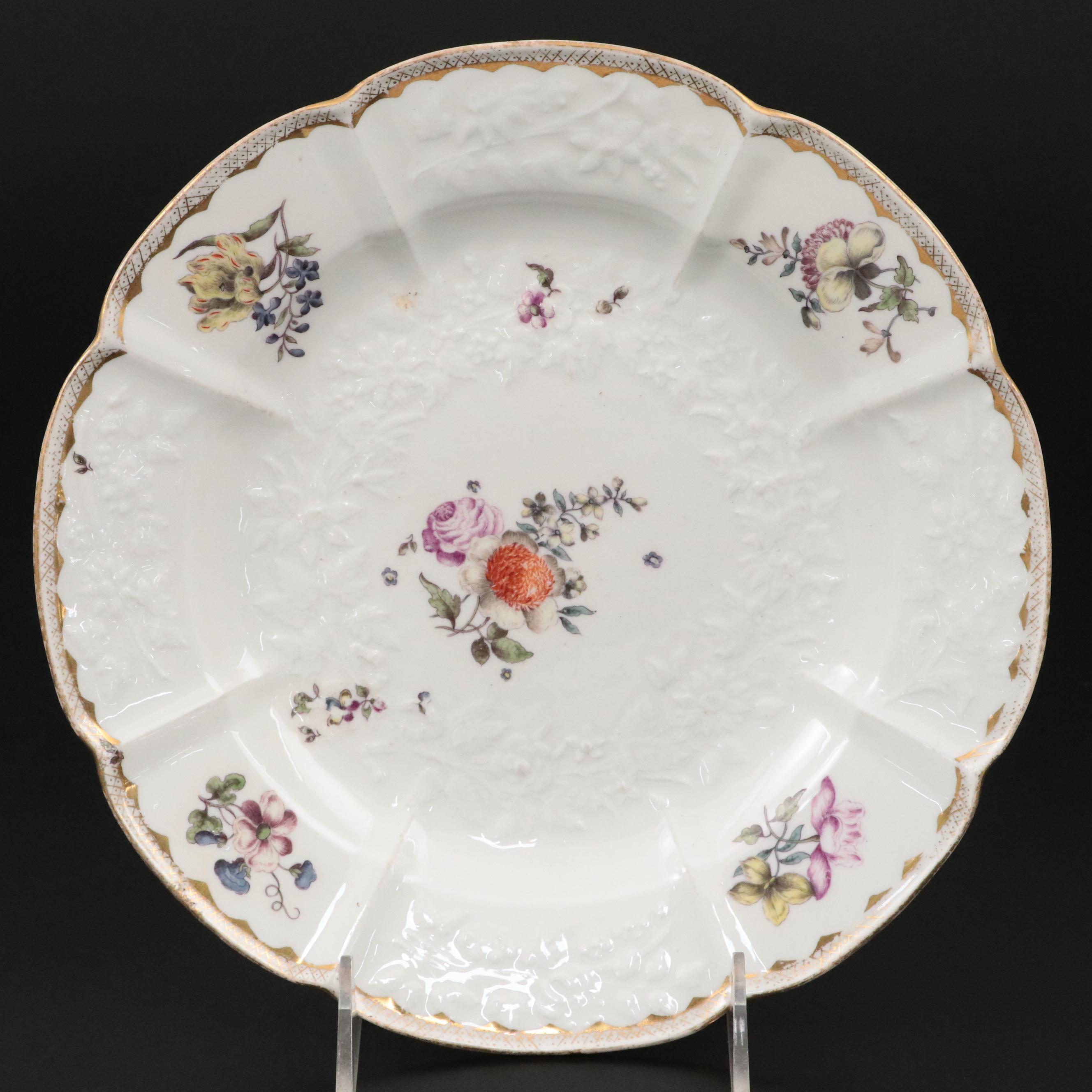 Meissen with Other European Porcelain Soup Plates and Luneville Style Leaf Dish