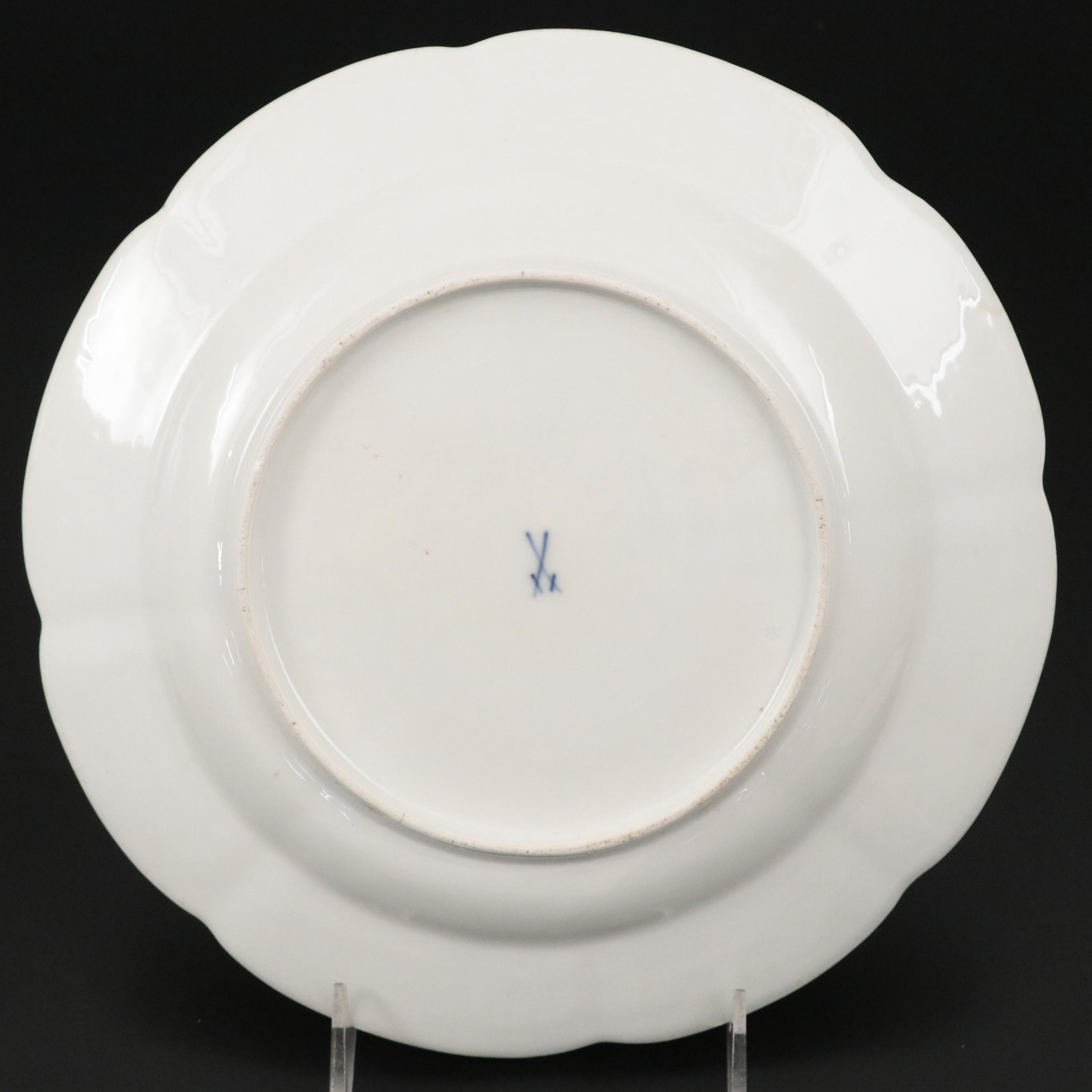 Meissen with Other European Porcelain Soup Plates and Luneville Style Leaf Dish