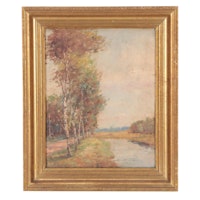 Boris B. Major Landscape Oil Painting, Early 20th Century