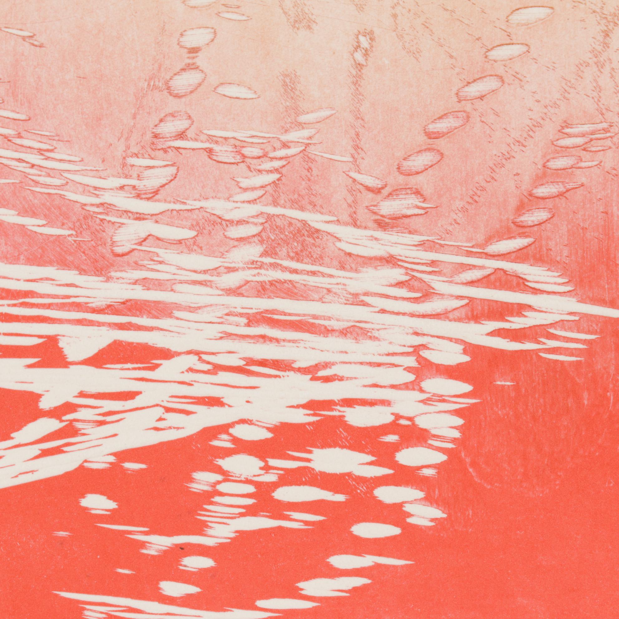 Bernard Childs Embossed Hand-Colored Etching "Month Of The Flies," 1960