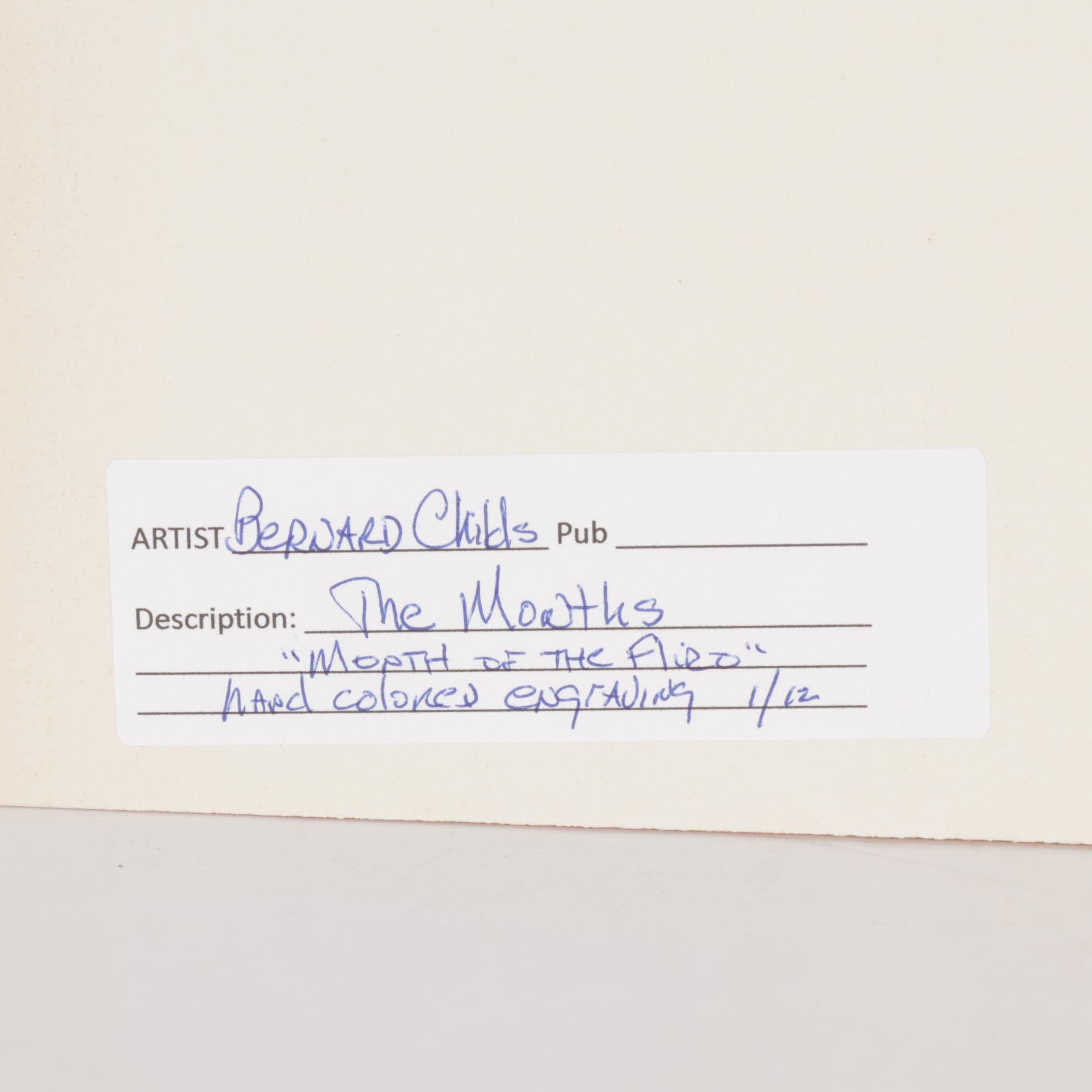 Bernard Childs Embossed Hand-Colored Etching "Month Of The Flies," 1960