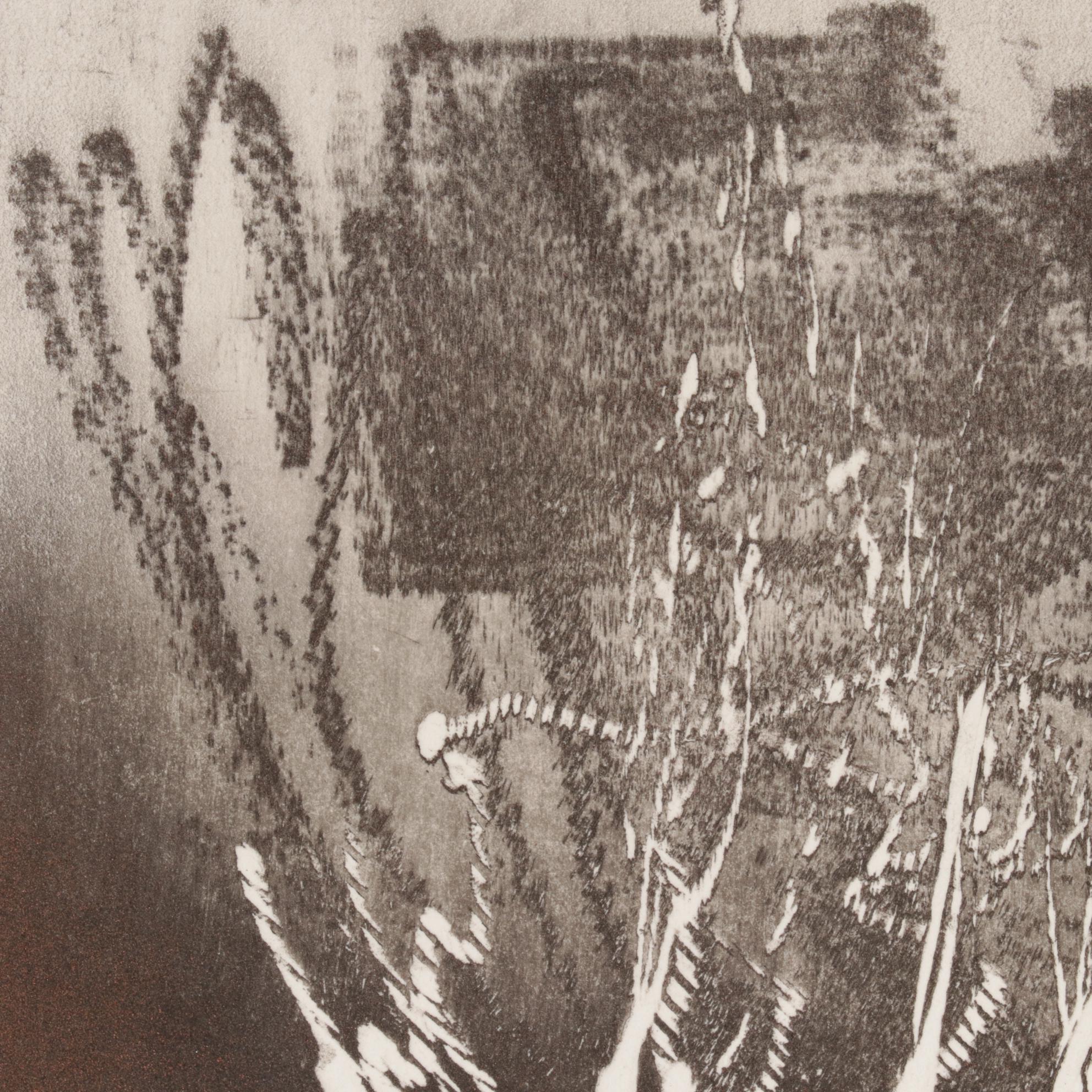 Bernard Childs Embossed Hand-Colored Etching "Month Of Lazarus," 1960