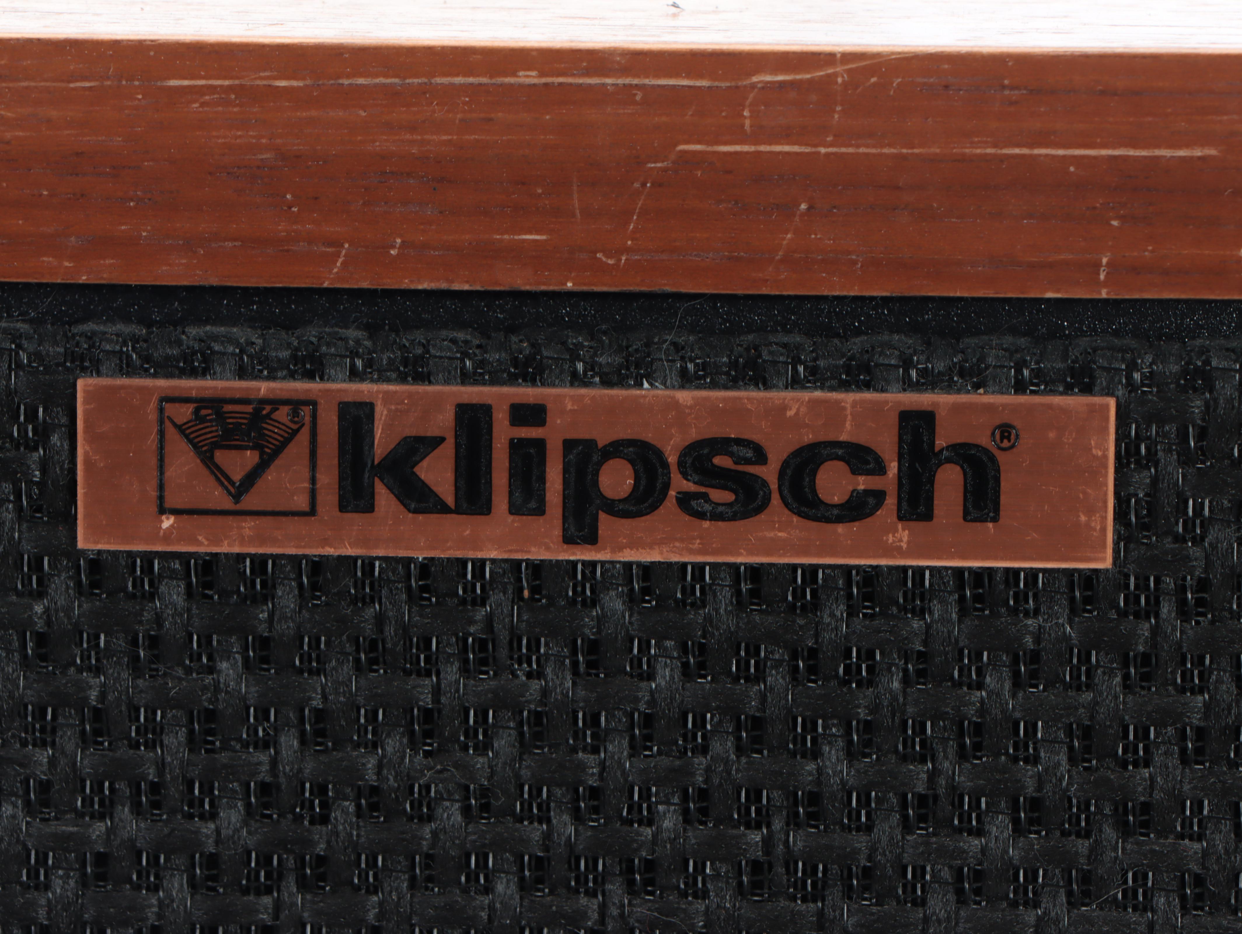 Klipsch Walnut Veneer Speakers and Ebonized Wood Bookshelf Speakers