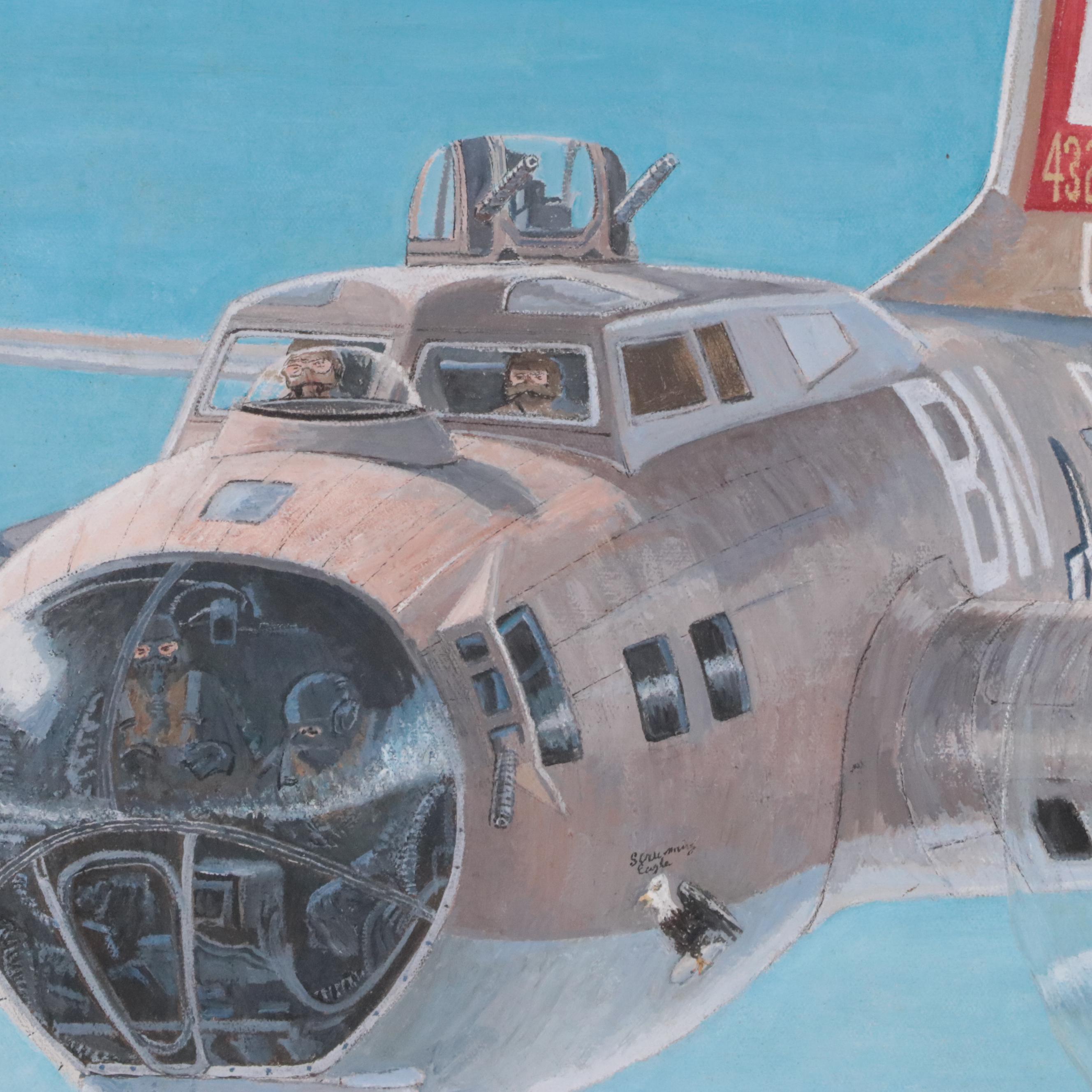 Walter Holtzman Oil Painting of B-17 Flying Fortress Bombers