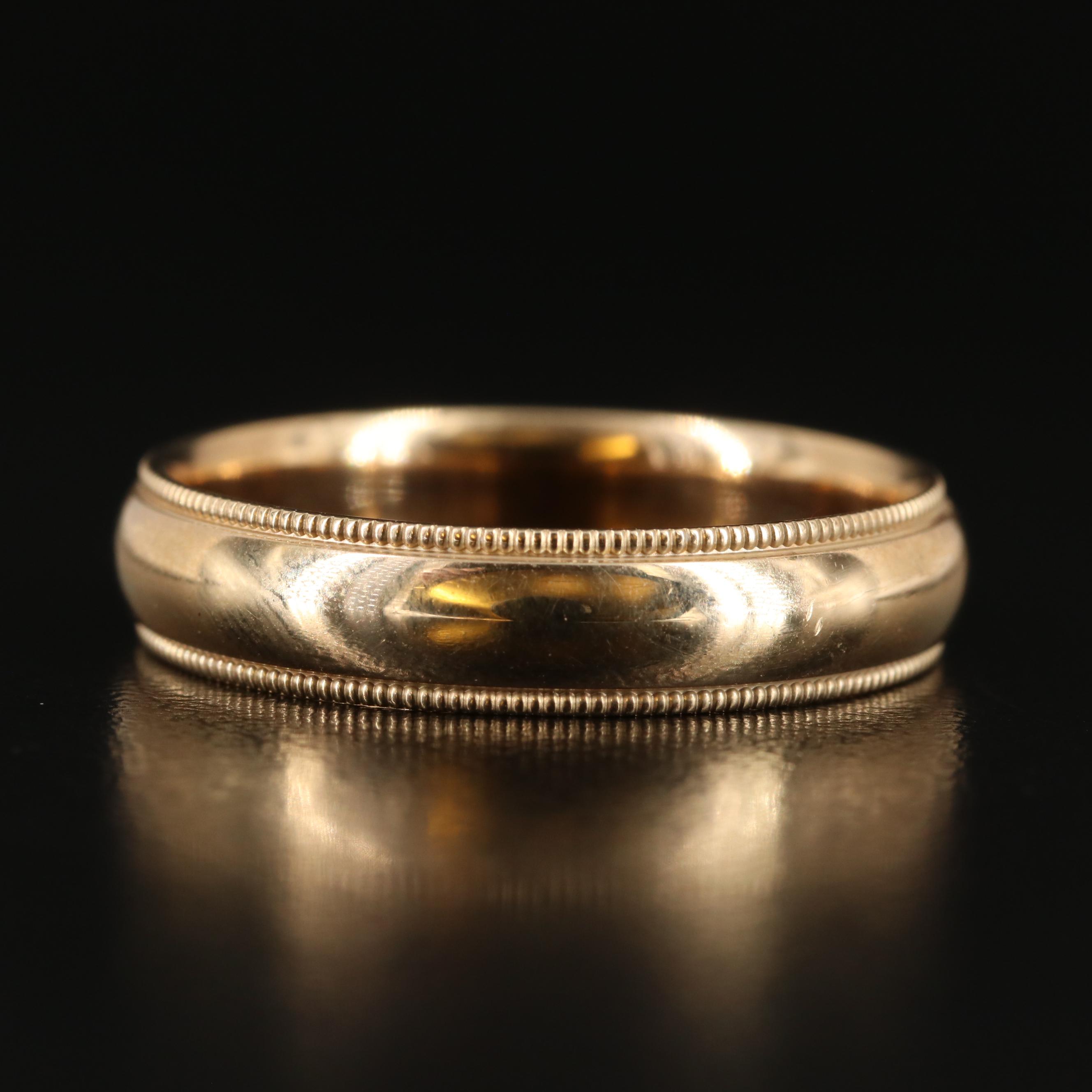 10K Band with Milgrain Trim