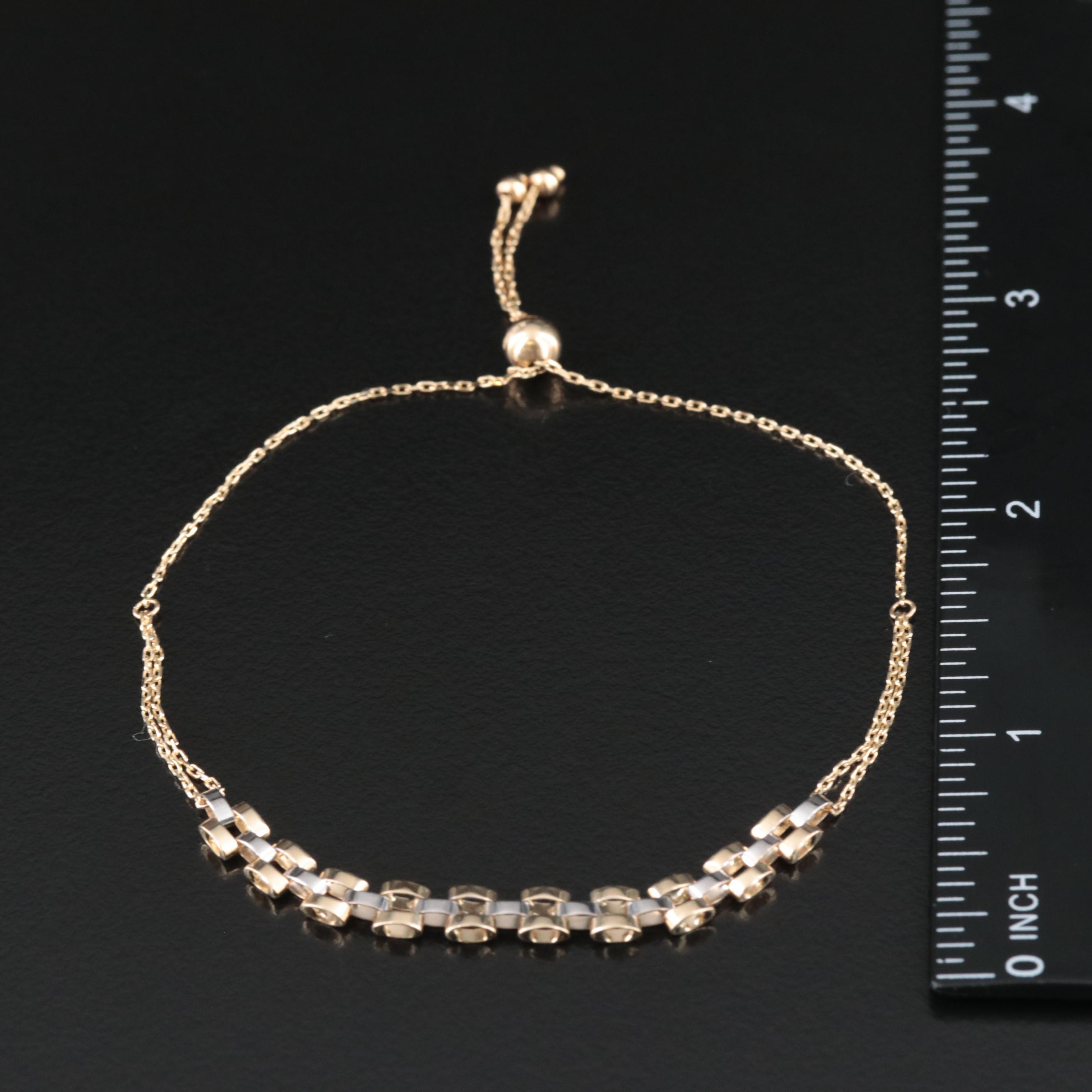 14K Two-Tone Panther Link Bracelet