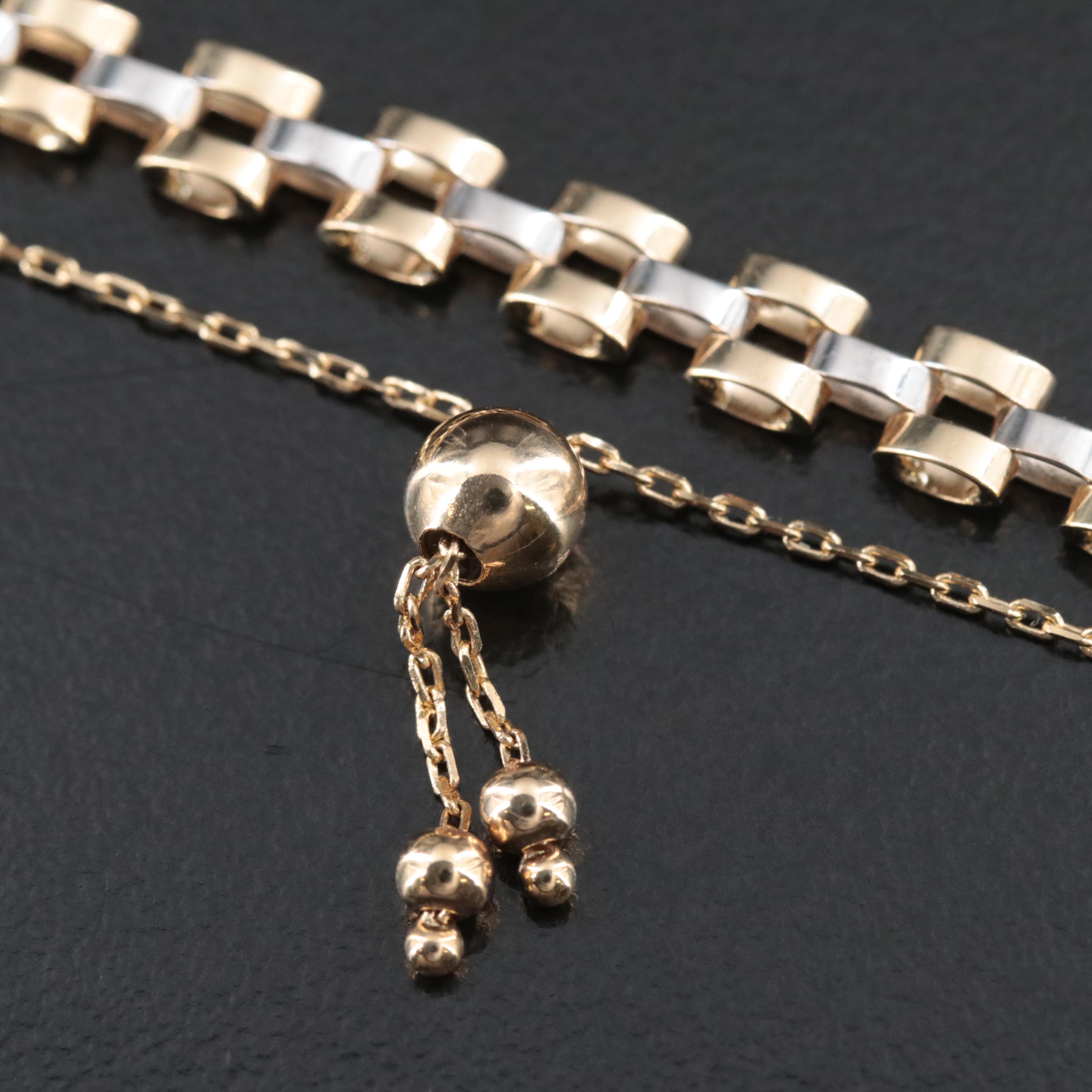 14K Two-Tone Panther Link Bracelet