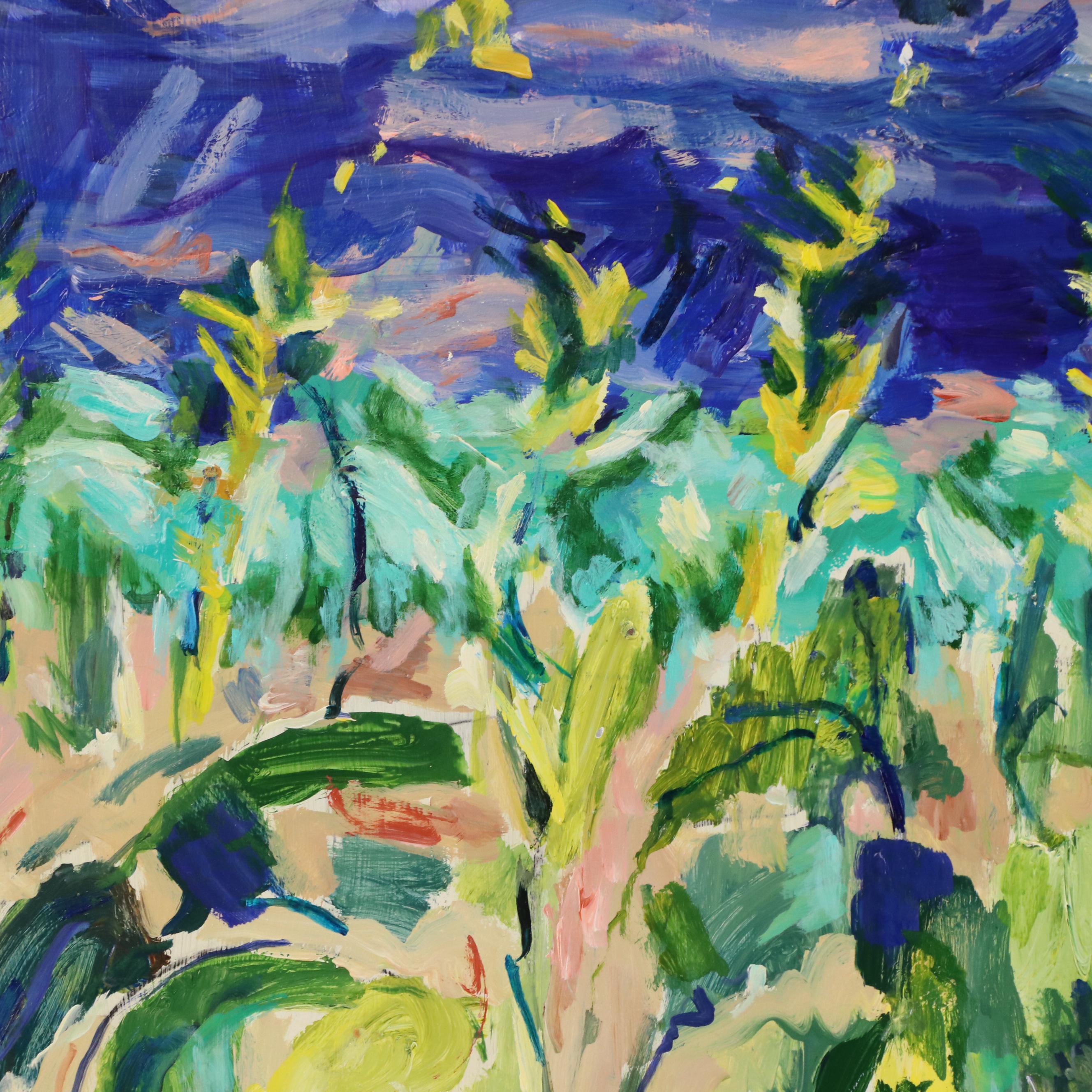 Gwen Doppler Acrylic Painting "Purple Sky," 1994