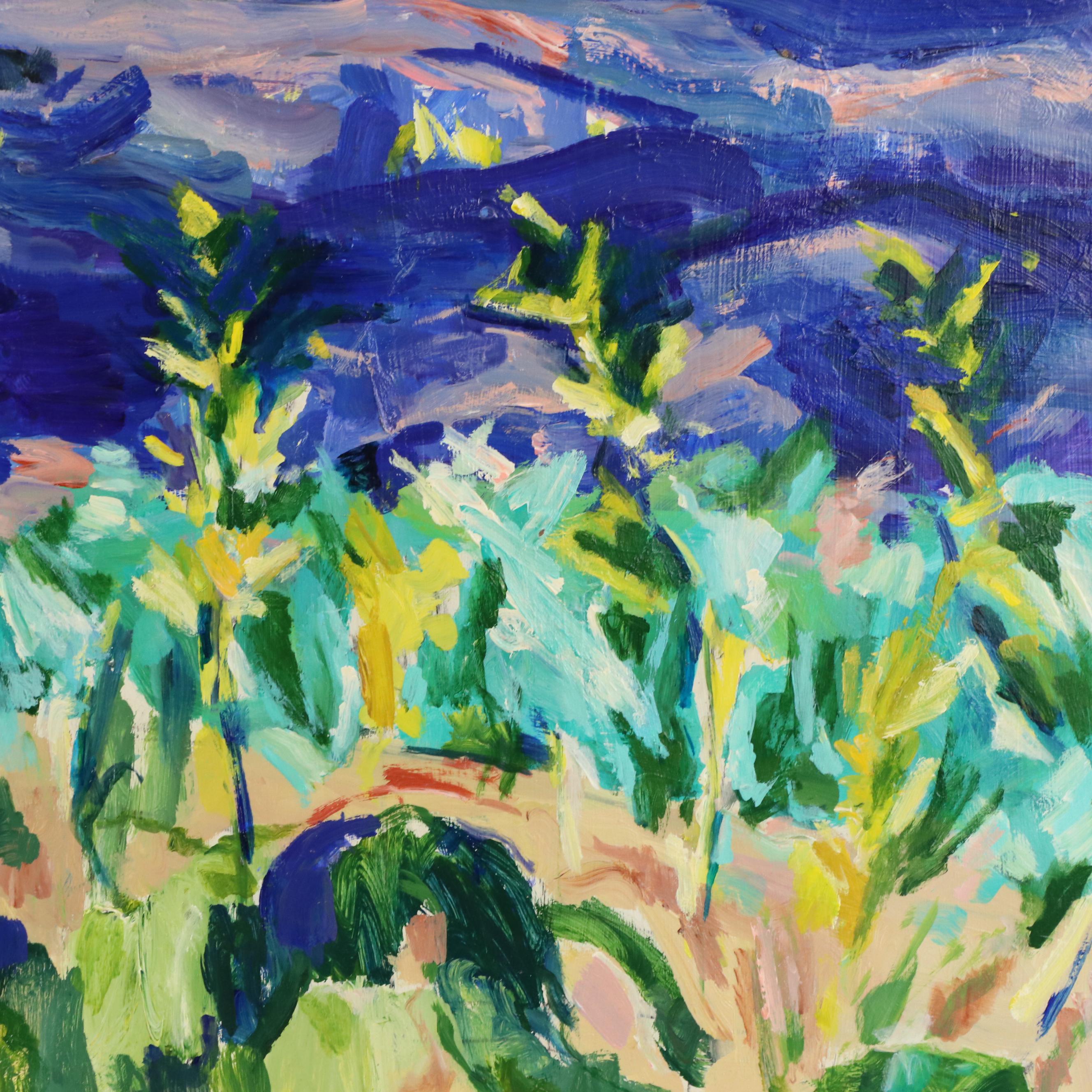 Gwen Doppler Acrylic Painting "Purple Sky," 1994