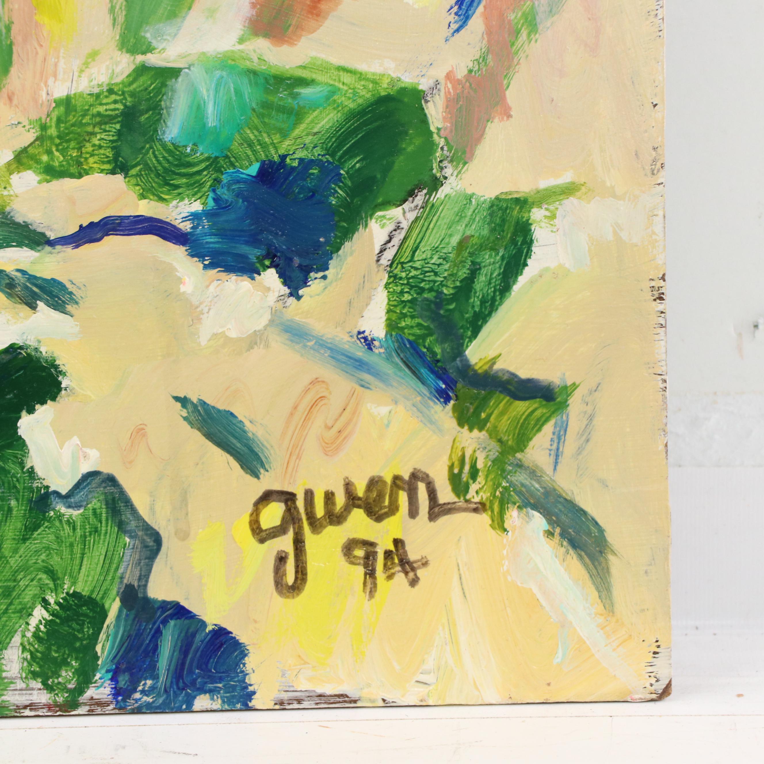 Gwen Doppler Acrylic Painting "Purple Sky," 1994