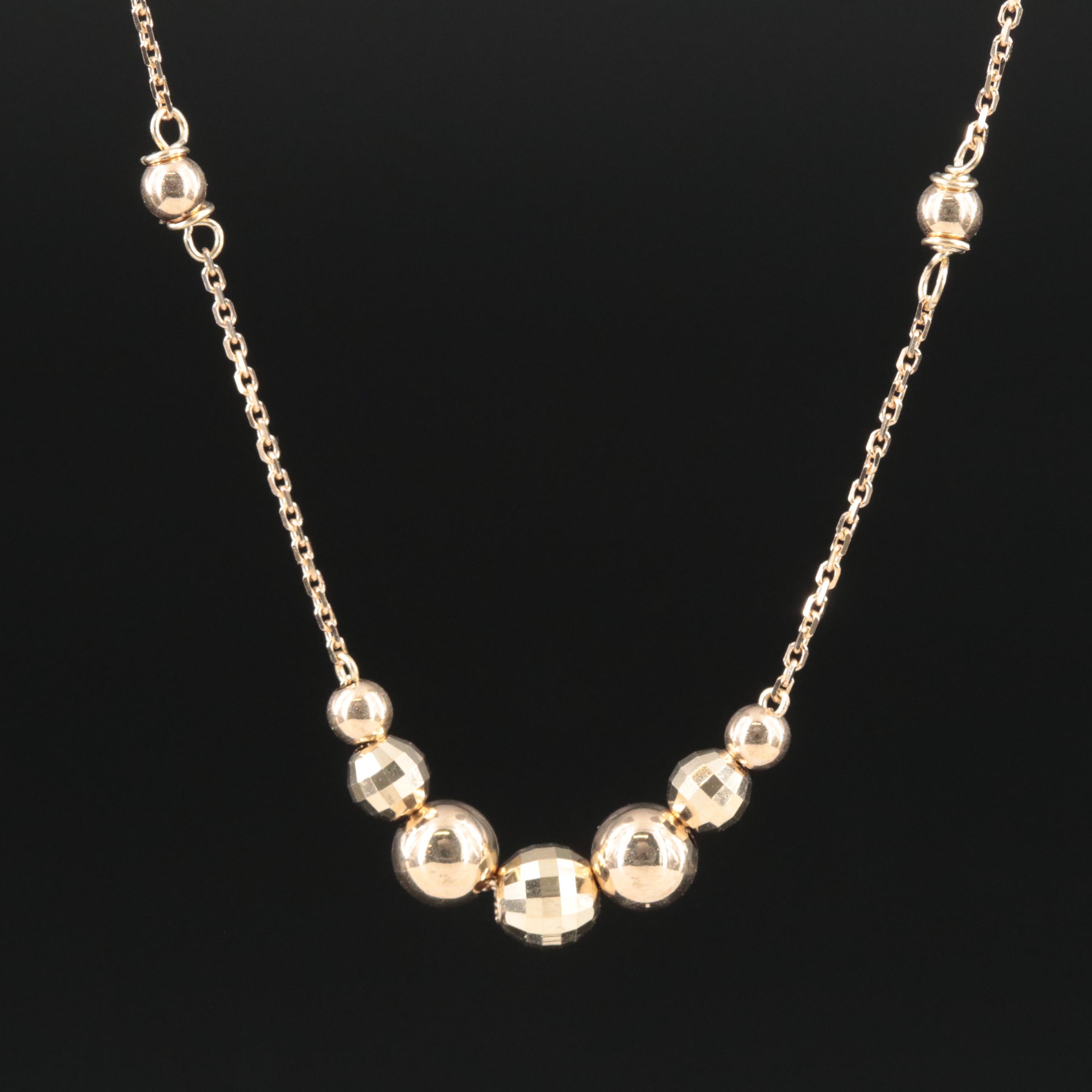 14K Bead Station Necklace