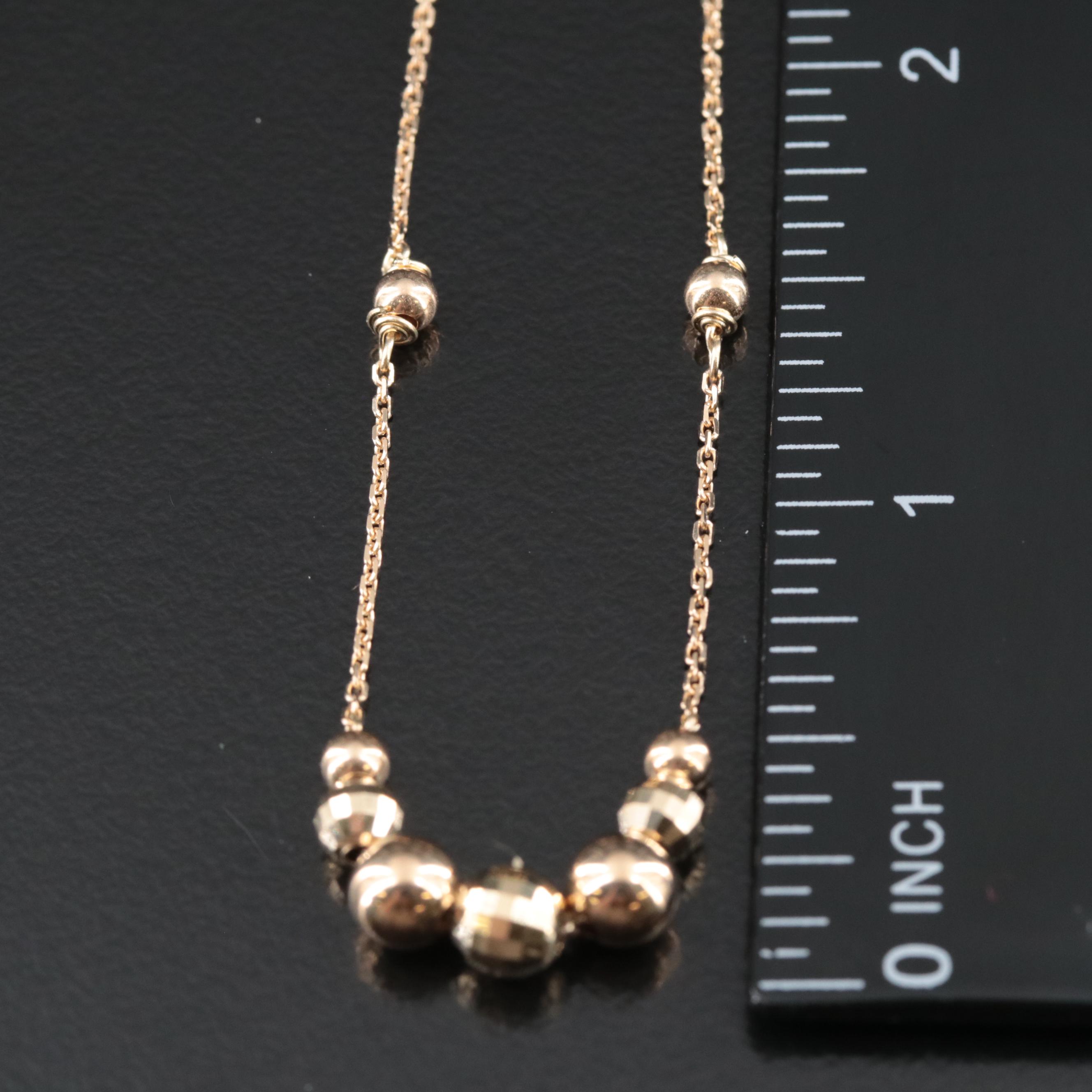 14K Bead Station Necklace