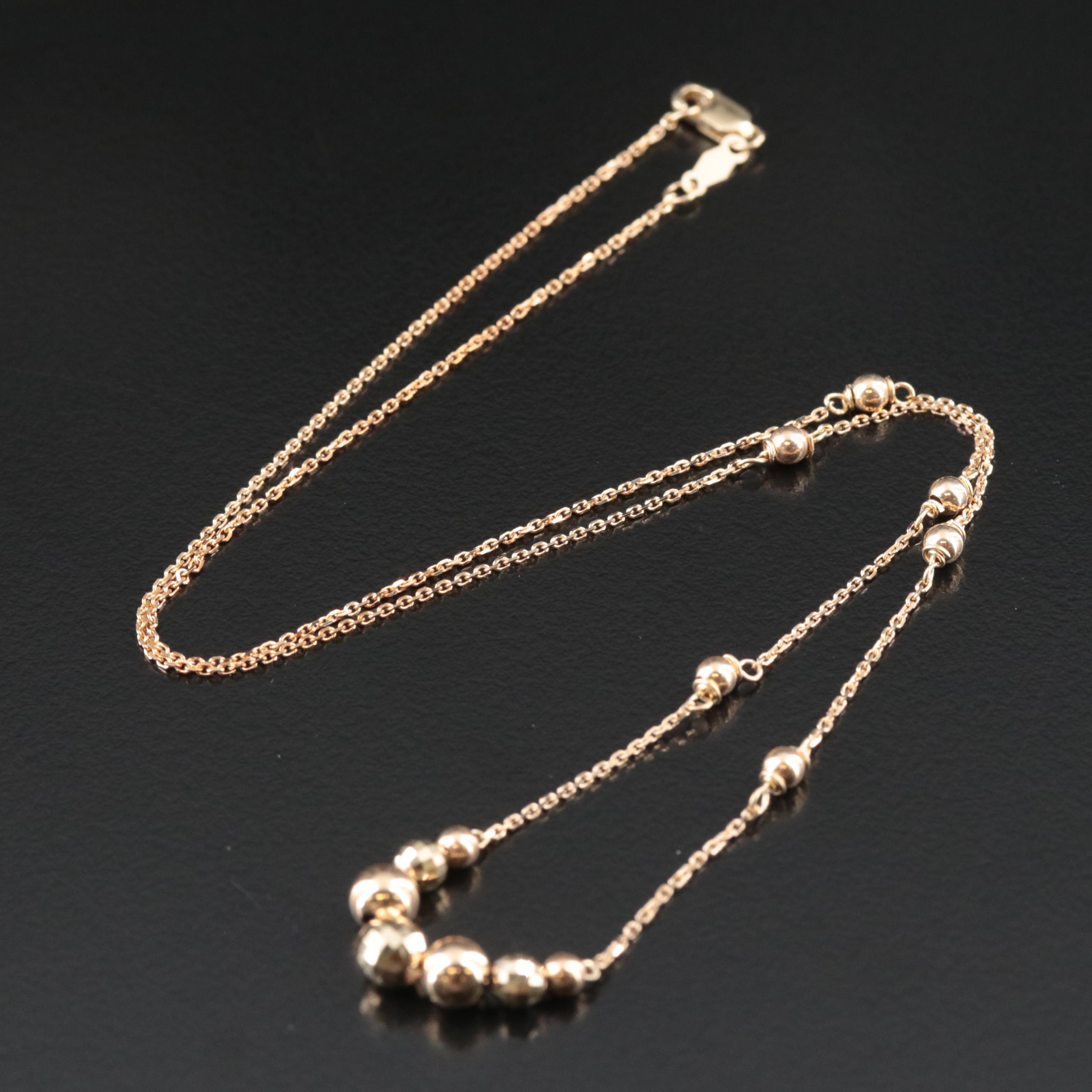 14K Bead Station Necklace