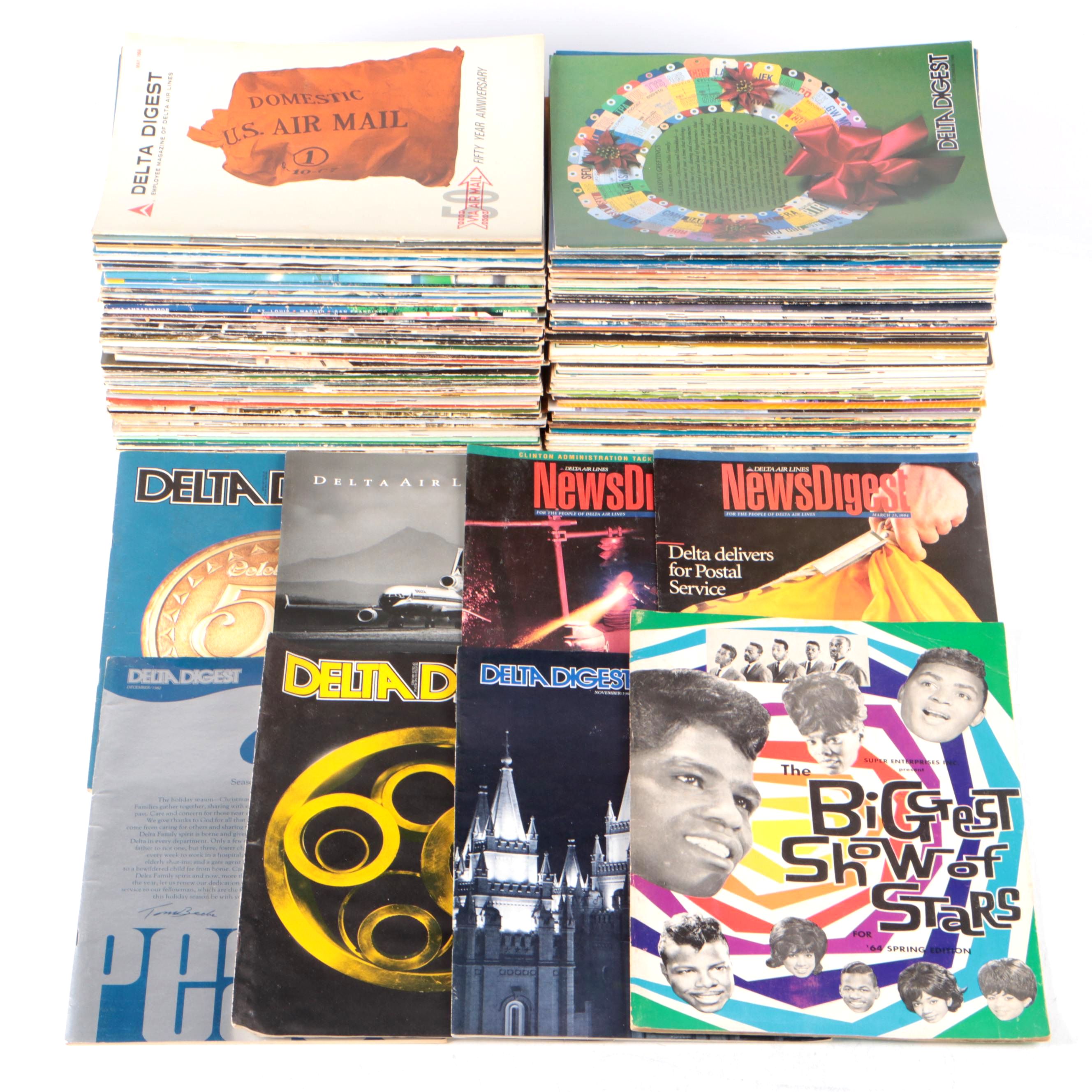 "News Digest," "Delta Digest," and "The Biggest Show Of Stars" Magazines