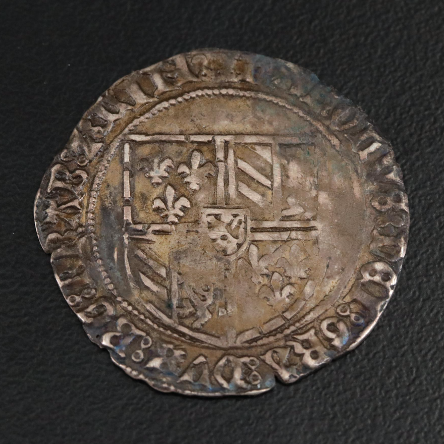 Burgundian Netherlands Silver Double Patard Coin of Charles le Temeraire c. 1470