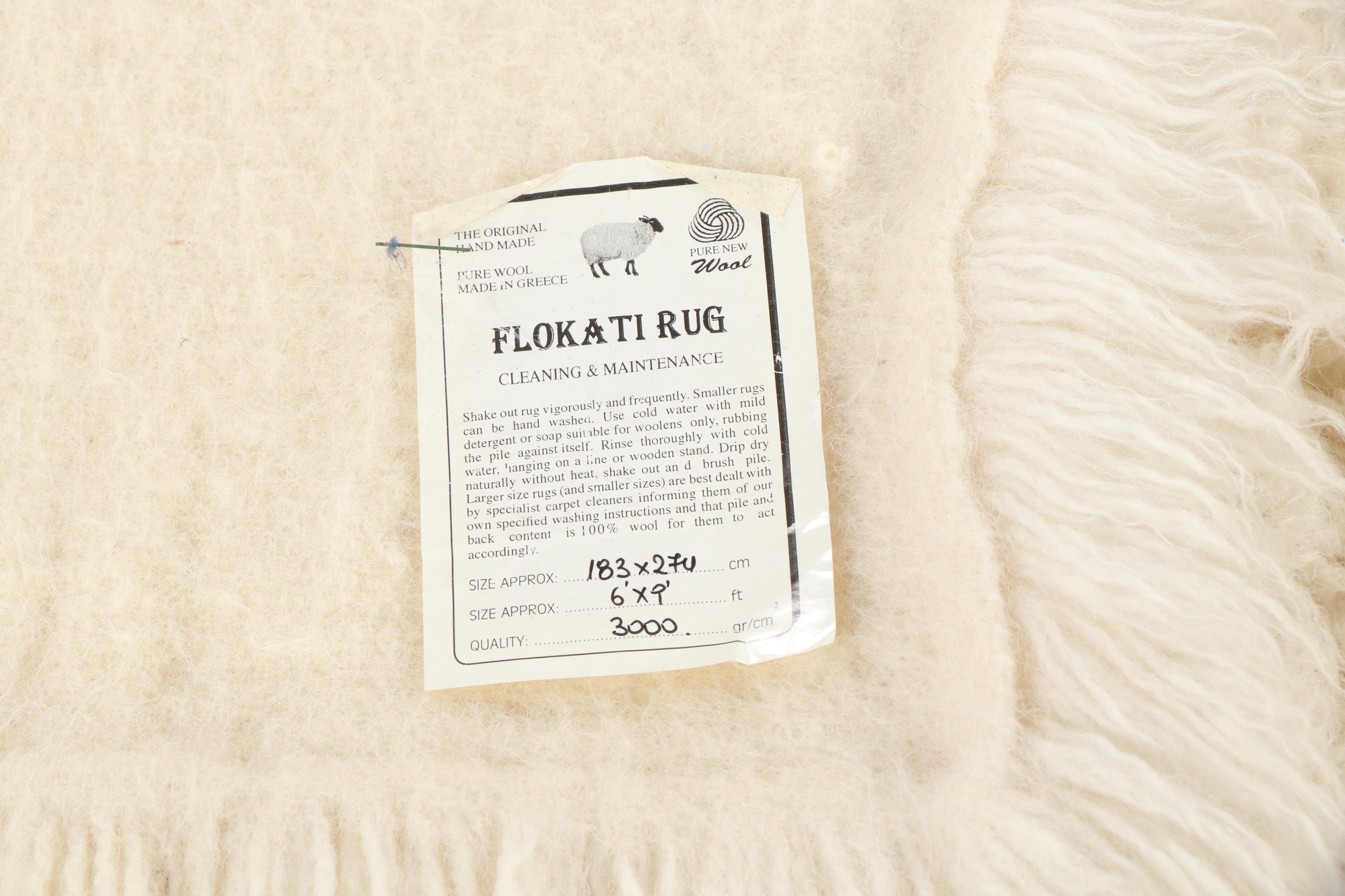 5'11 x 9'4 Greek Flokati Sheepskin Shag Area Rug