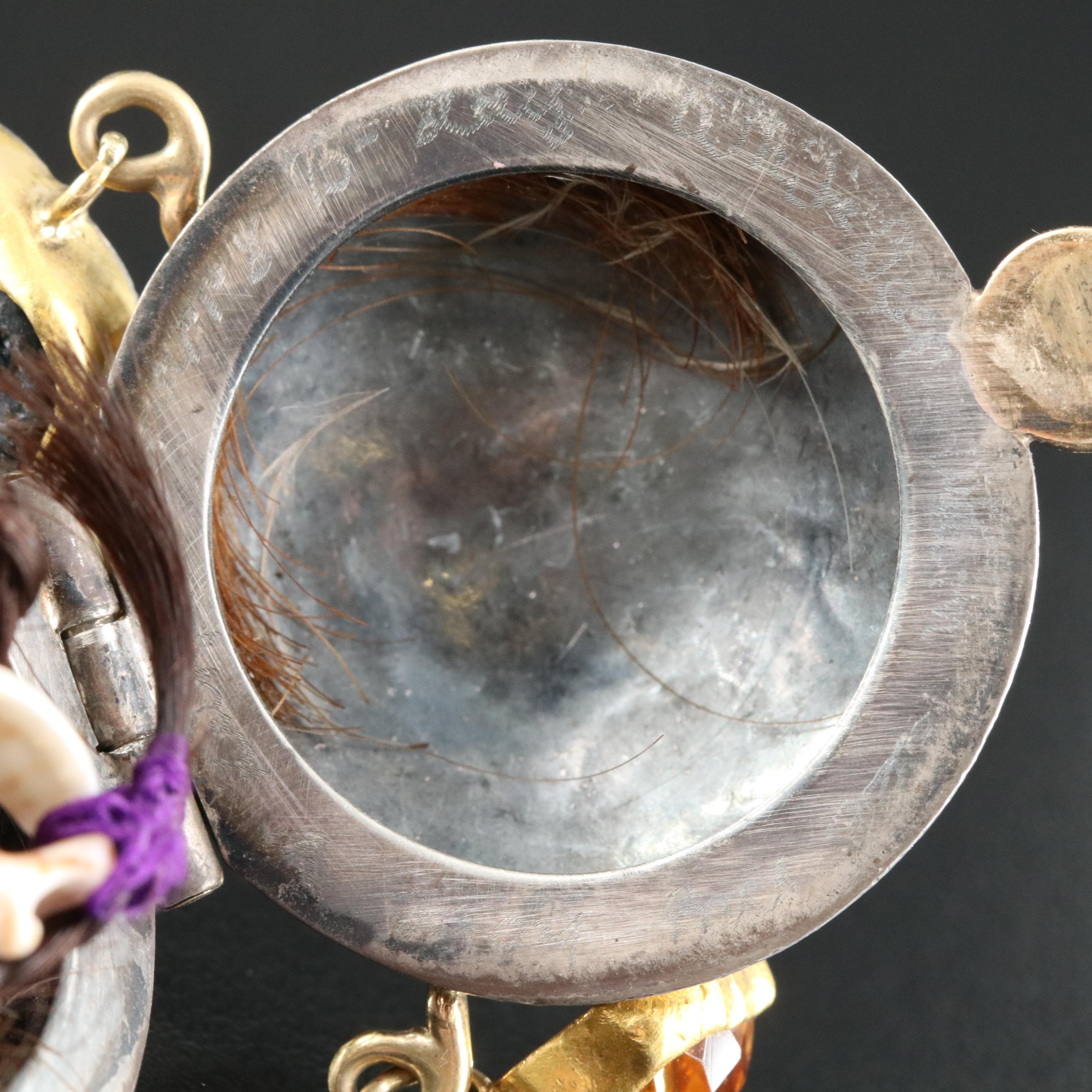 14K Infinity Link Chain and Sterling Multi-Gemstone Locket with Gold Accents