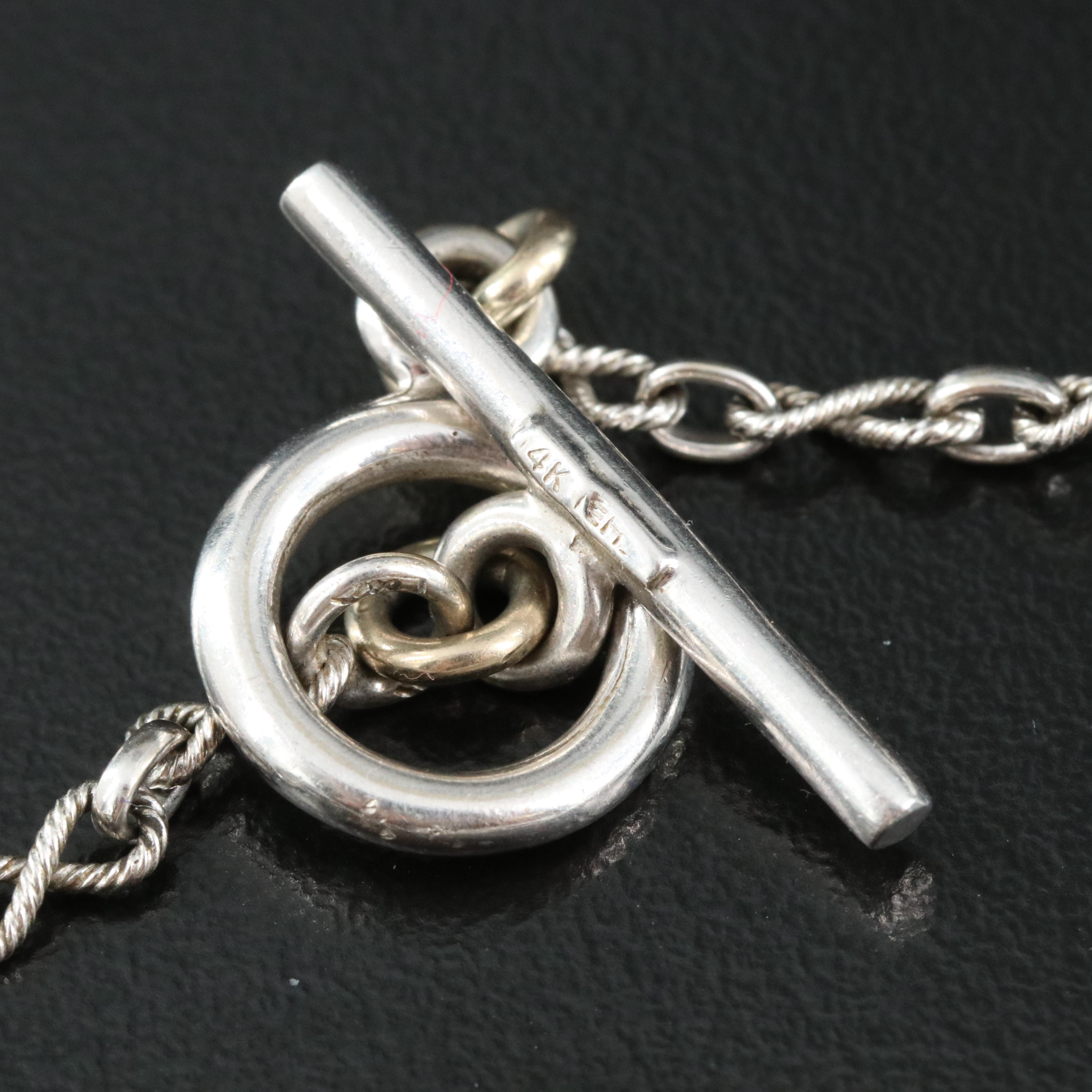 14K Infinity Link Chain and Sterling Multi-Gemstone Locket with Gold Accents