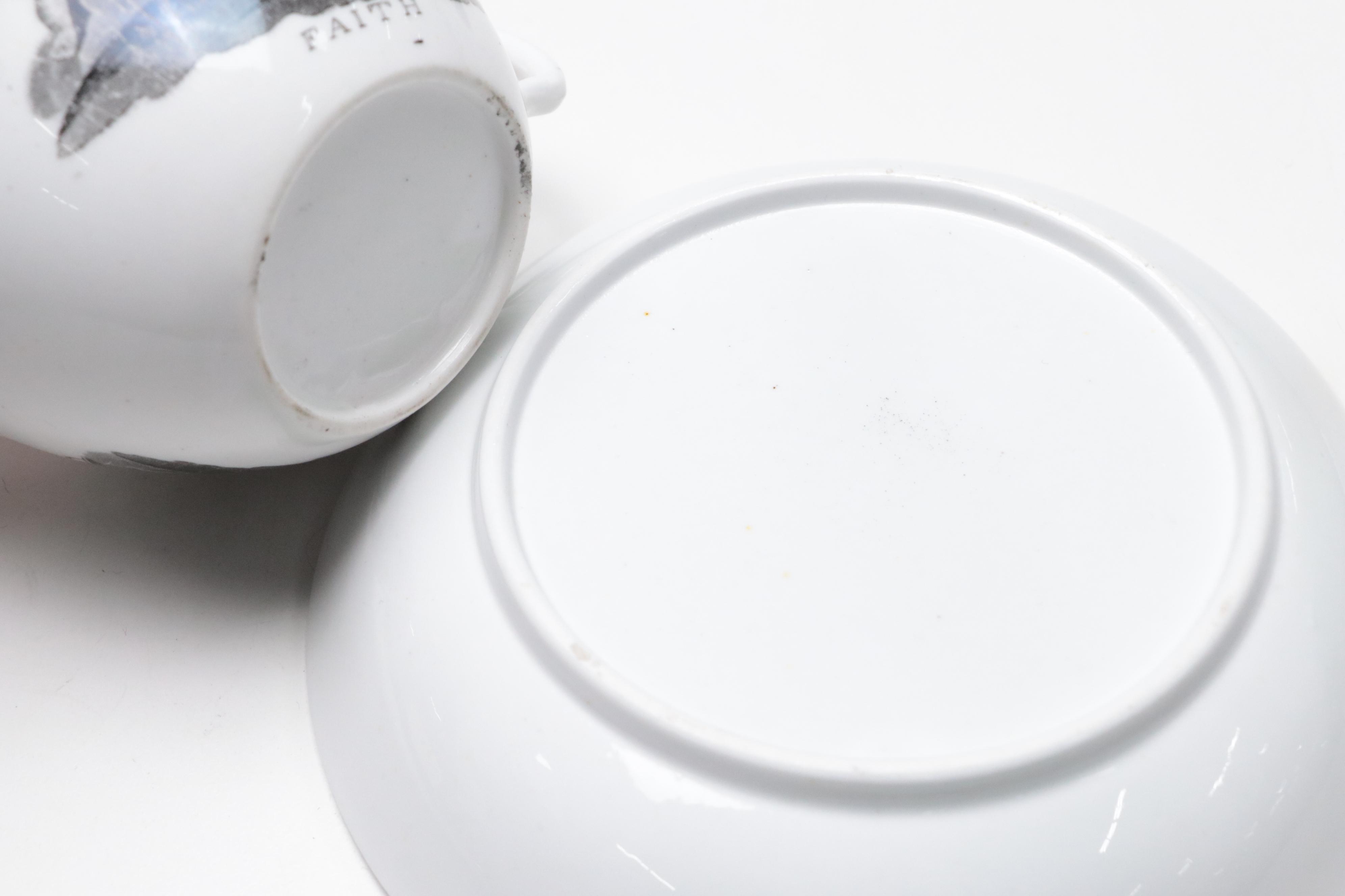 Derby Hand-Painted Gilt Porcelain Plate with Other English Porcelain Dishes