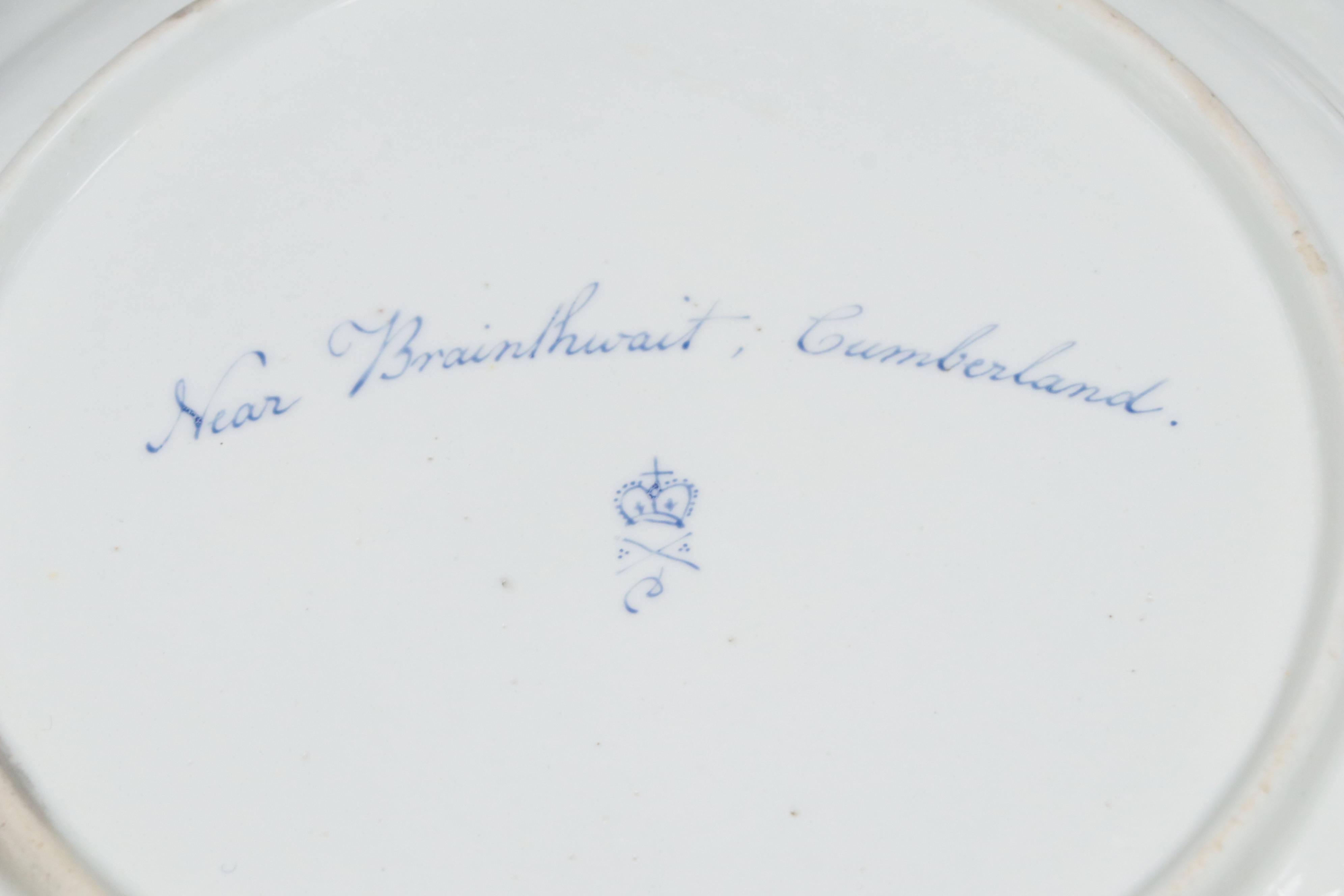 Derby Hand-Painted Gilt Porcelain Plate with Other English Porcelain Dishes