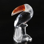 Daum of France Perched Toucan Glass Figurine