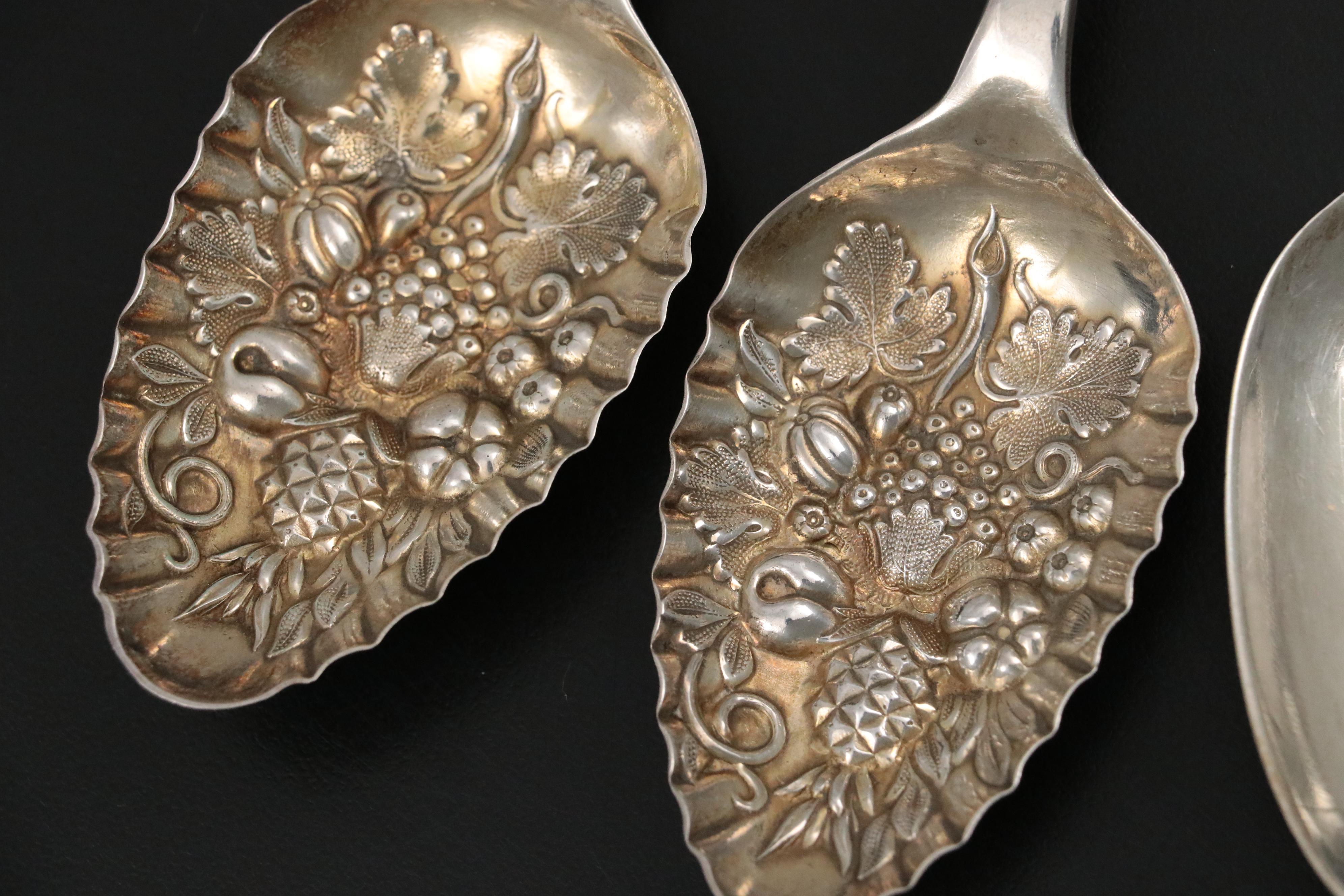 English Sterling Silver Flatware with European Silver, 18th-19th C.