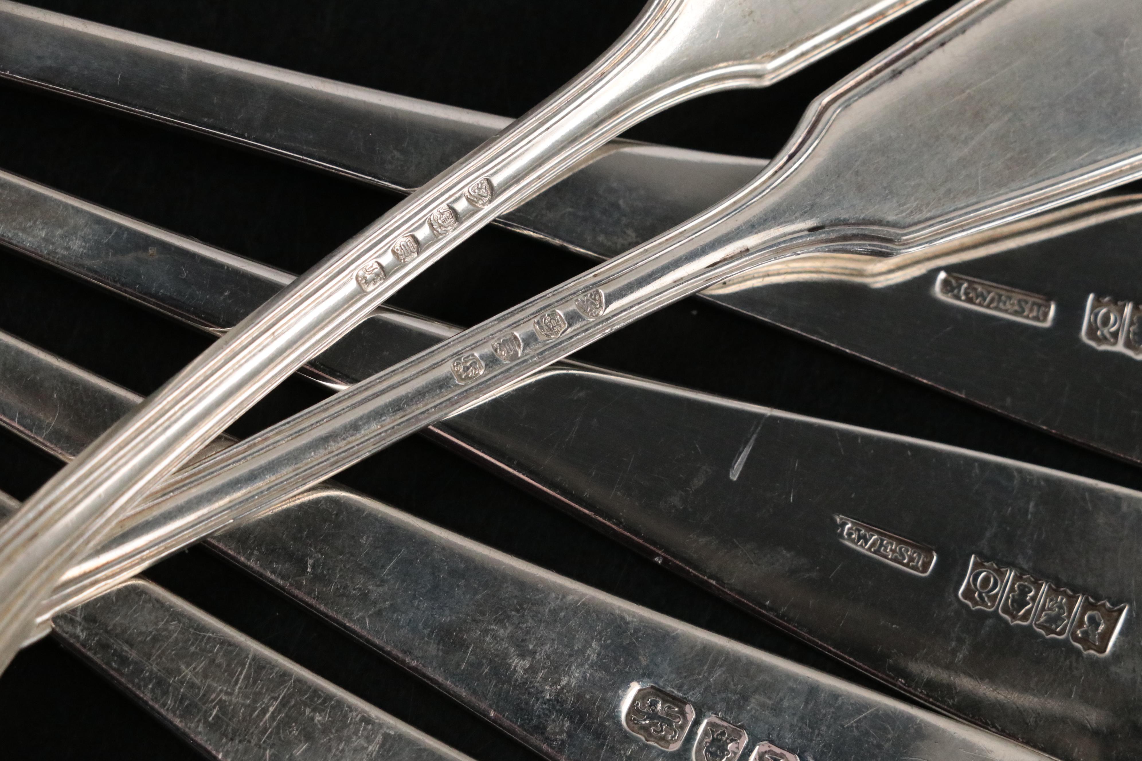 English Sterling Silver Flatware with European Silver, 18th-19th C.