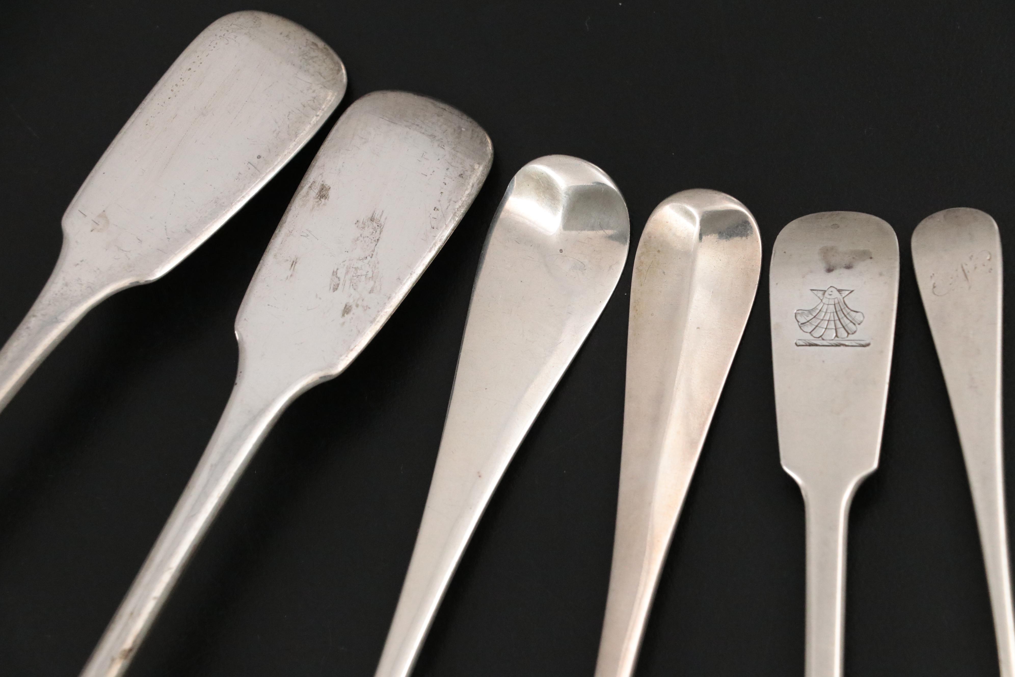 English Sterling Silver Flatware with European Silver, 18th-19th C.