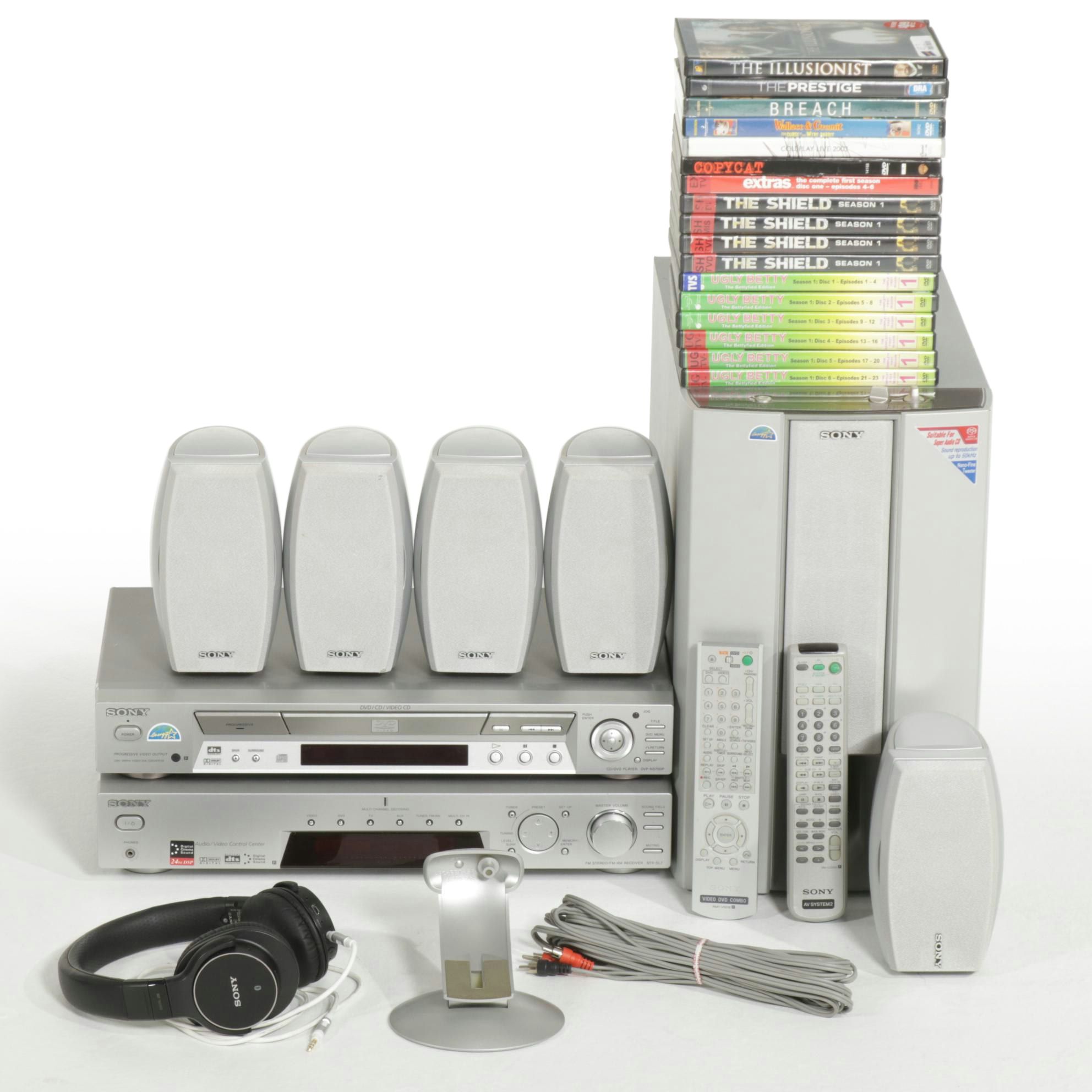 Sony Audio Video Receiver, DVD Player and Micro Satellite Speaker System