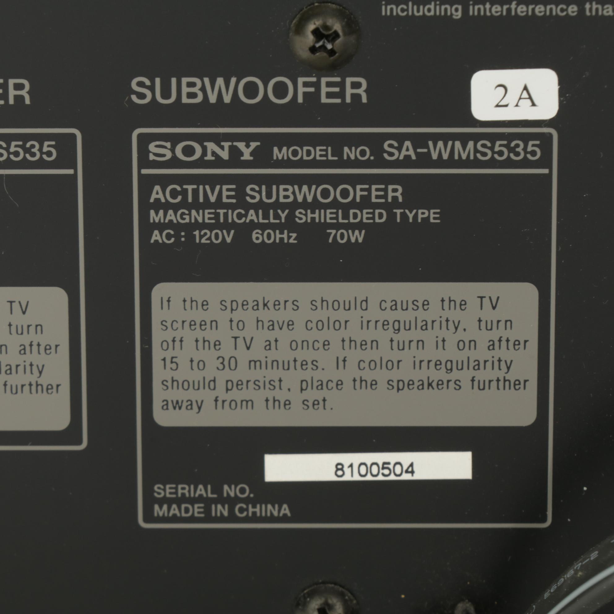 Sony Audio Video Receiver, DVD Player and Micro Satellite Speaker System