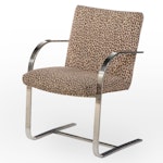 Modern Chromed Metal Cantilever Chair, Manner of Ludwig Mies van der Rohe