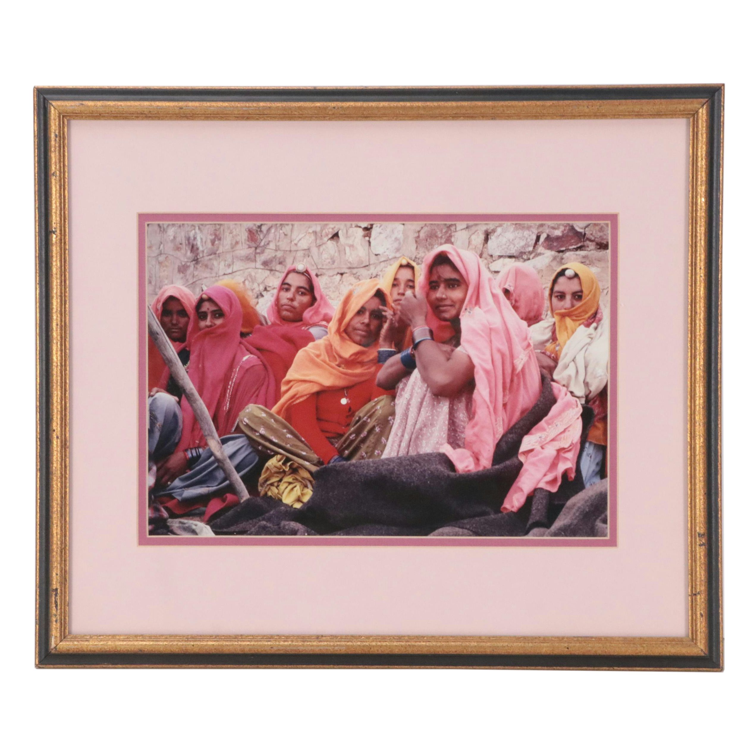 Chromogenic Color Photograph of Group Portrait of Indian Women