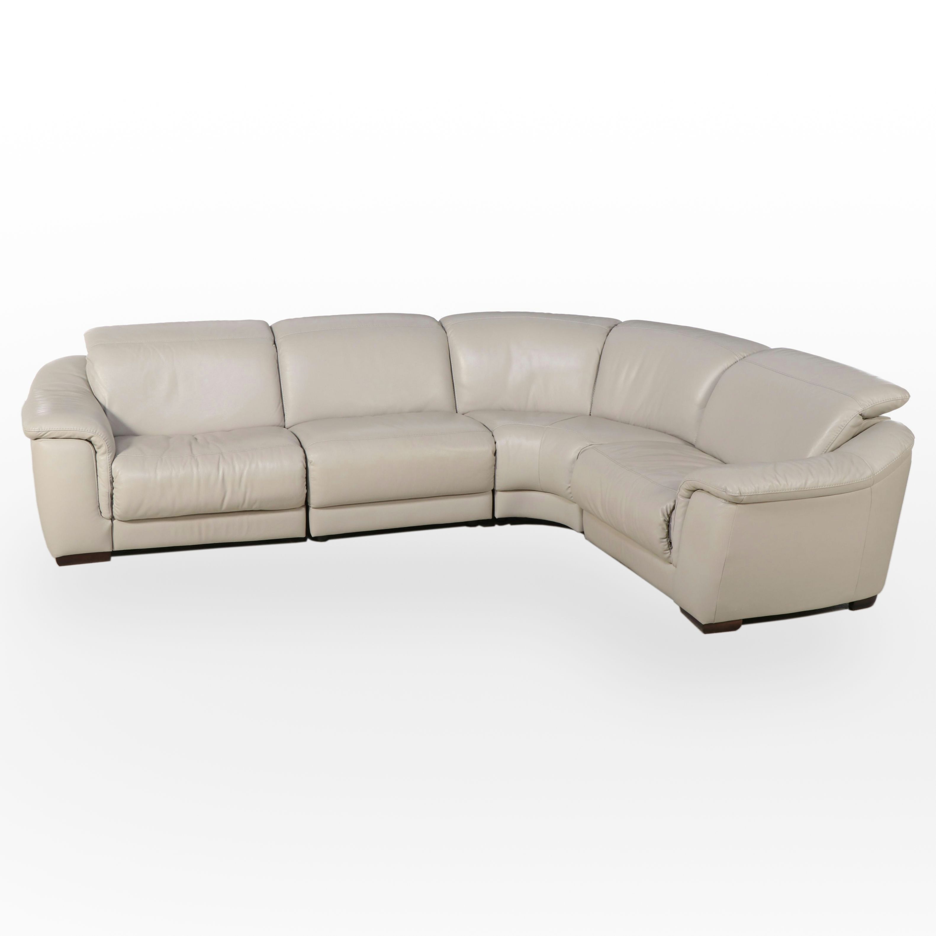 Natuzzi Leather Power Reclining Sectional Sofa