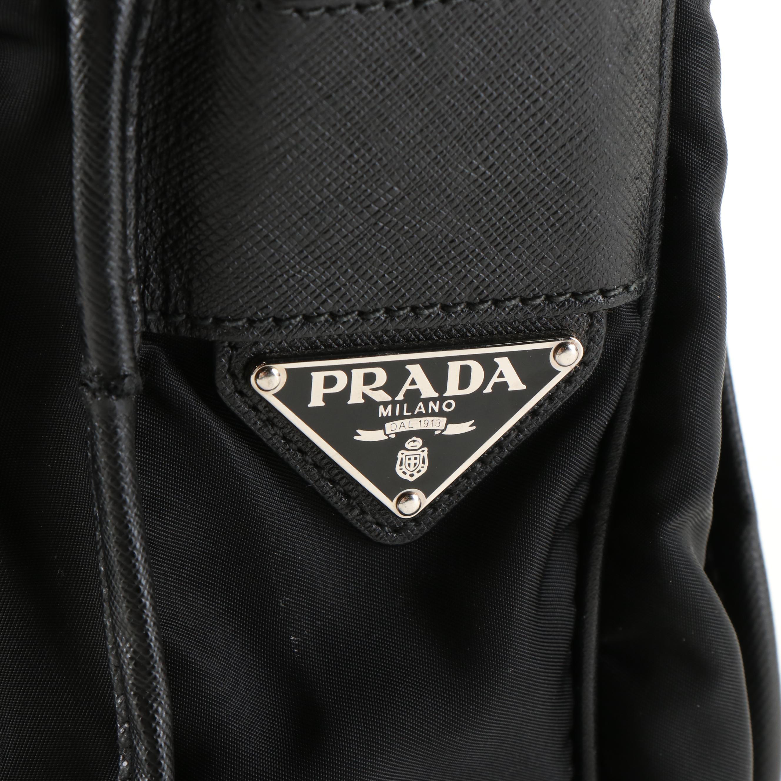 Prada Buckle Tessuto Black Nylon Messenger Bag