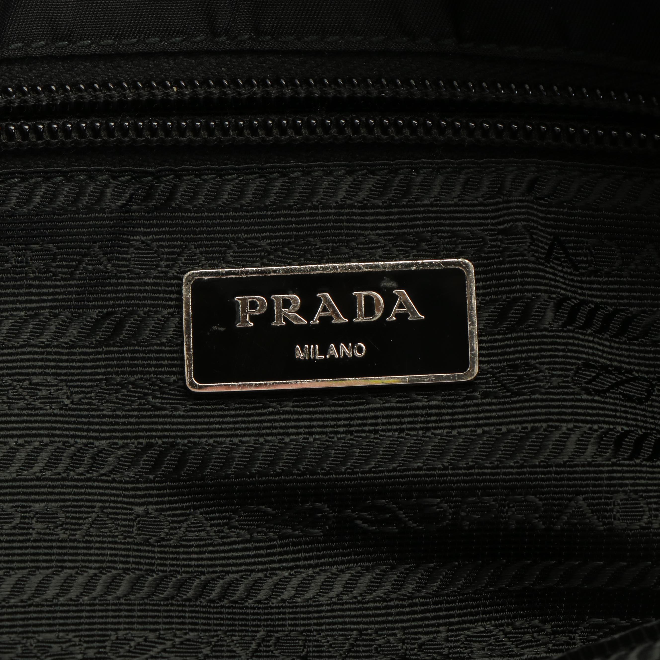 Prada Buckle Tessuto Black Nylon Messenger Bag