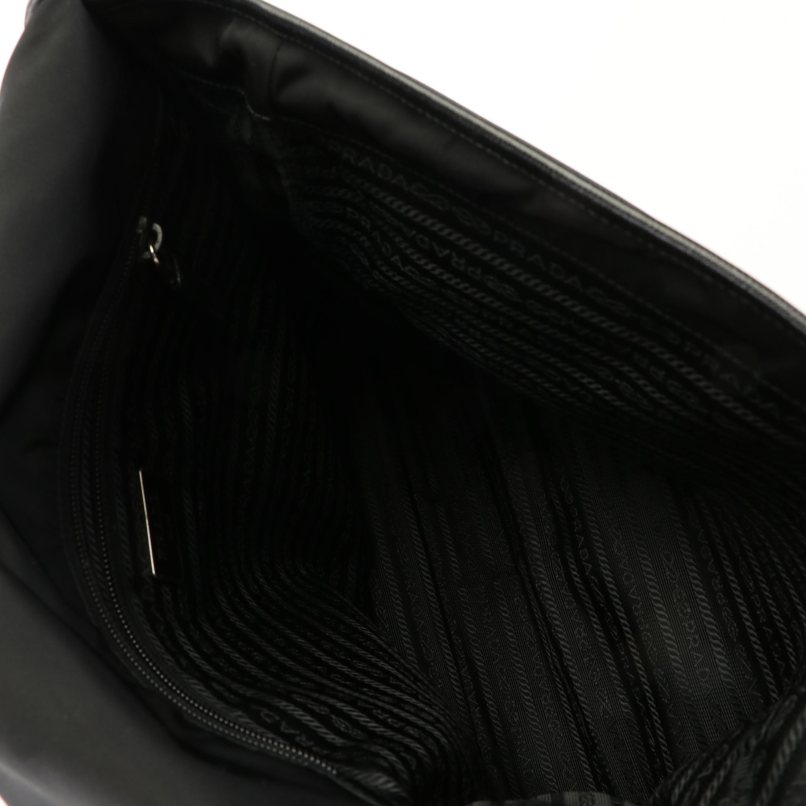 Prada Buckle Tessuto Black Nylon Messenger Bag
