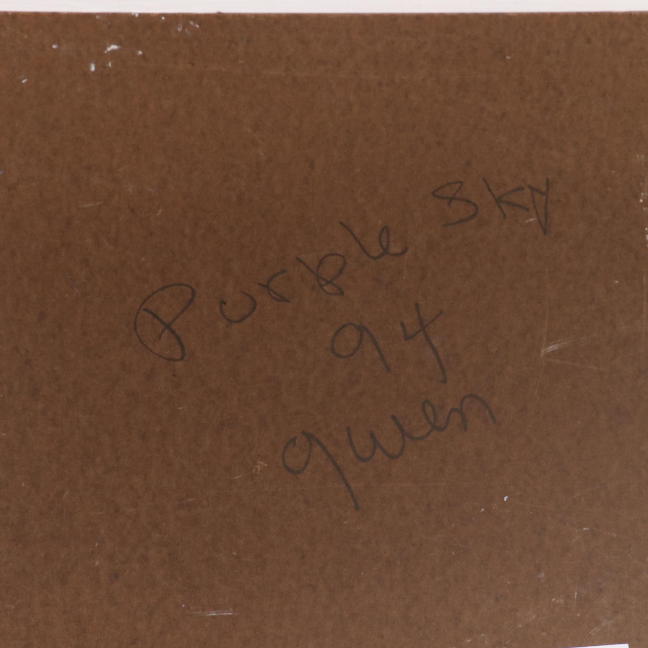 Gwen Doppler Acrylic Painting "Purple Sky," 1994