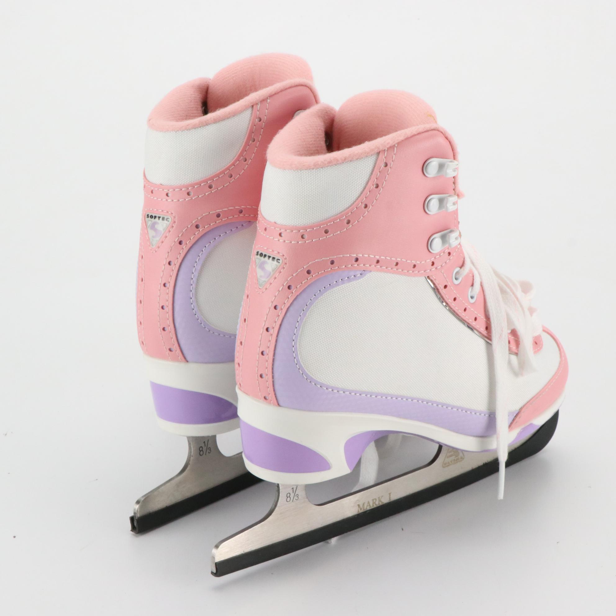 Children's Jackson Skates Softec Vista Ice Skates in Pink, Purple and White